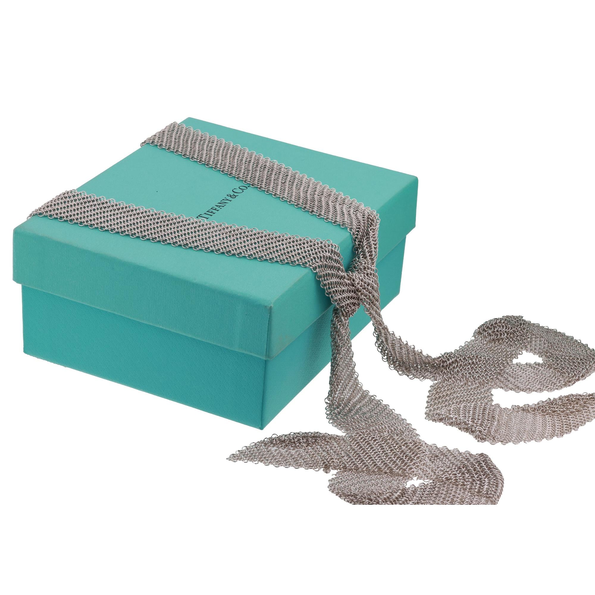 Tiffany & Co. Elsa Peretti Sterling Silver Mesh Scarf Chain Necklace 48" Vintage