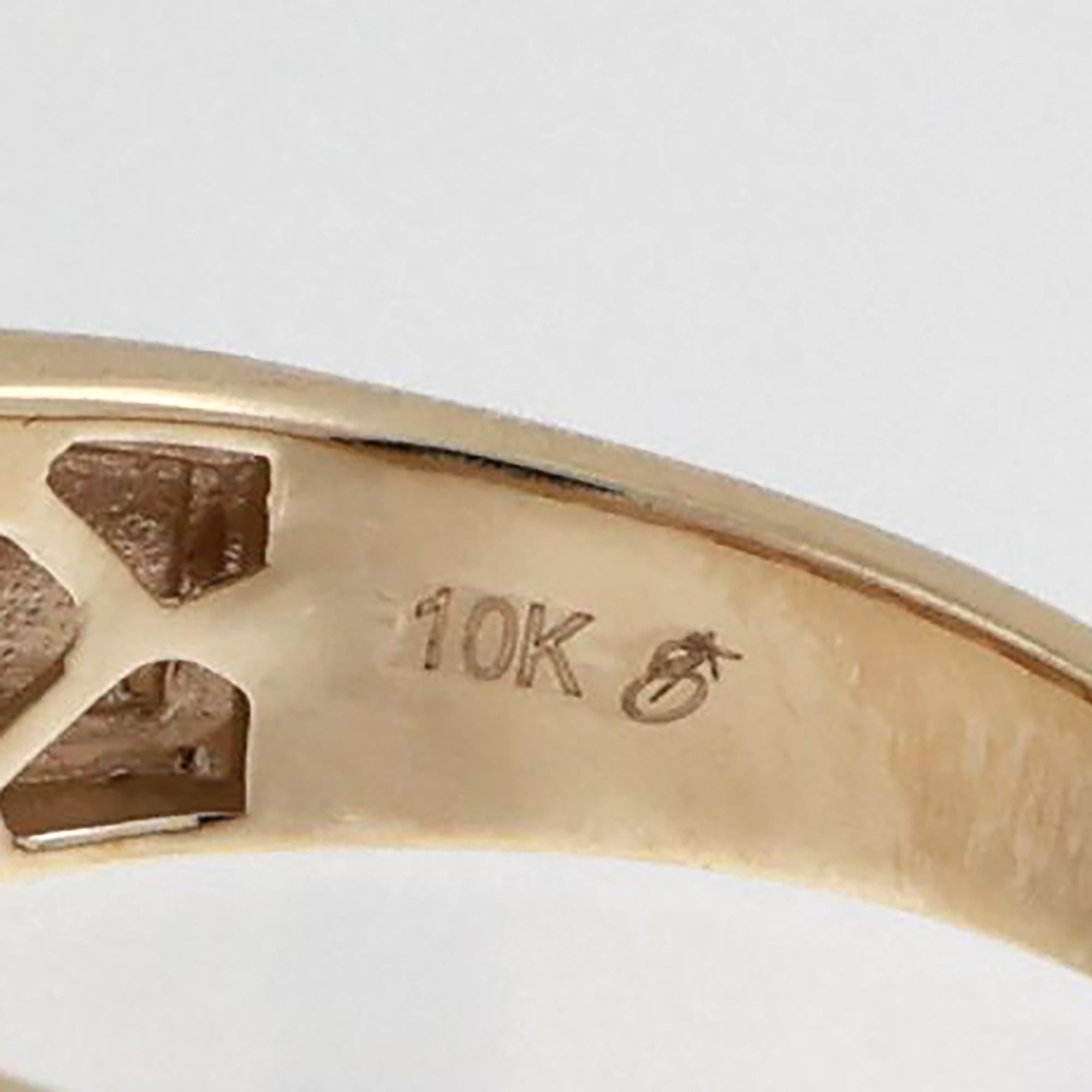 Men's 2-Row Channel Set Diamond Eternity Band Ring 10K Gold 0.27 TW Size 10.75