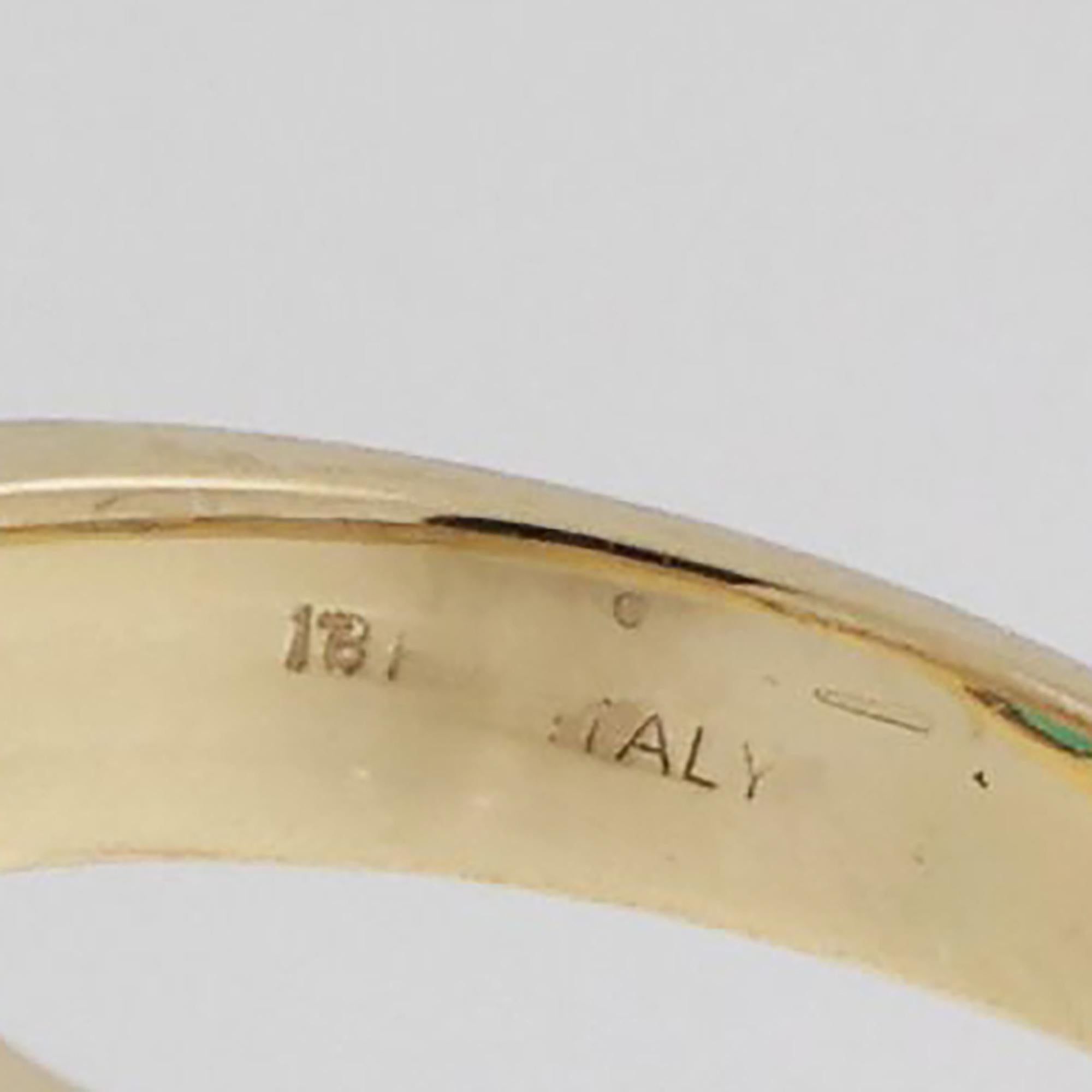 Pear Cut Emerald Diamond Bypass Ring 18K Yellow Gold 0.58 CTW Size 6.5 Ladies