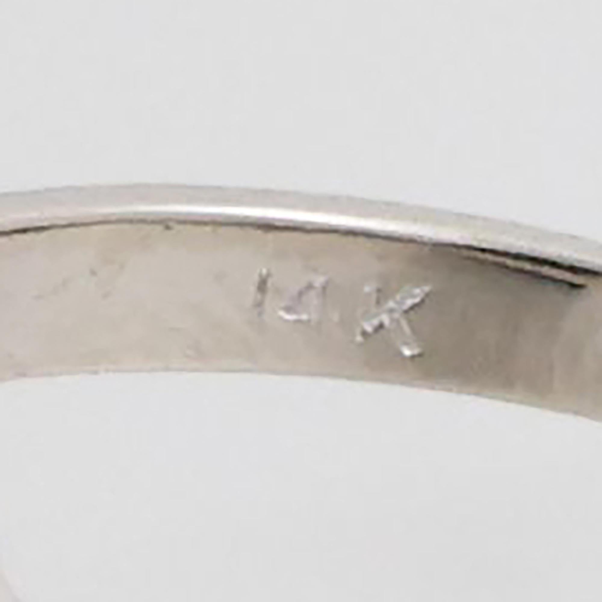 Vintage Akoya Pearl Quartz Halo Ring 14K White Gold Size 5.75 Ladies Estate