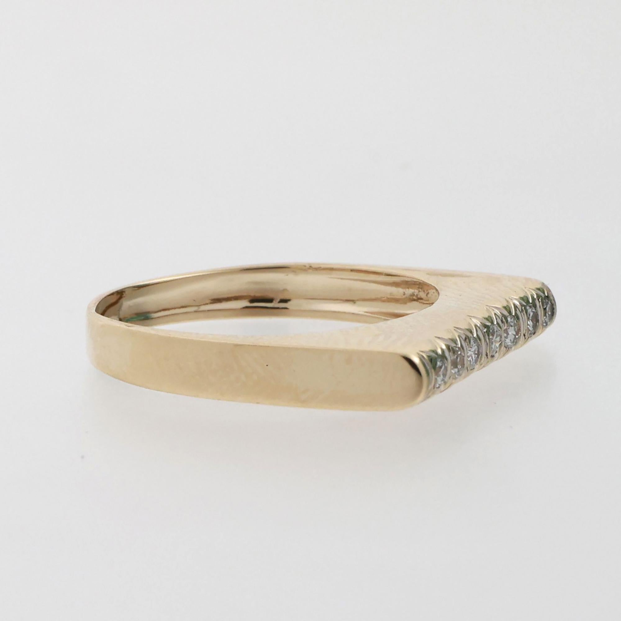 7-Stone Diamond Bar Band Ring 14K Yellow Gold 0.17 TW Round Diamonds Size 8.25