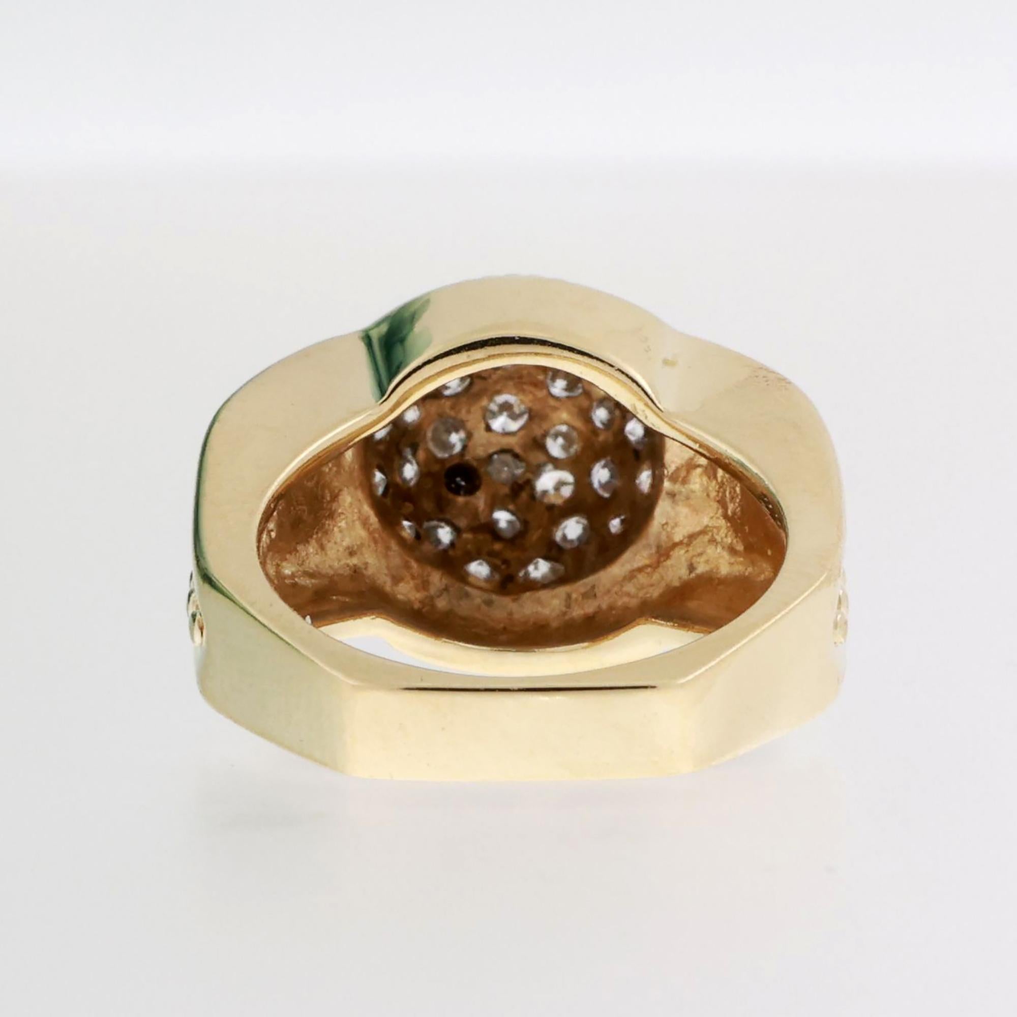 1.00 TW Cluster Diamond Dome Ring 18K Yellow Gold Size 6.75 Ladies Estate