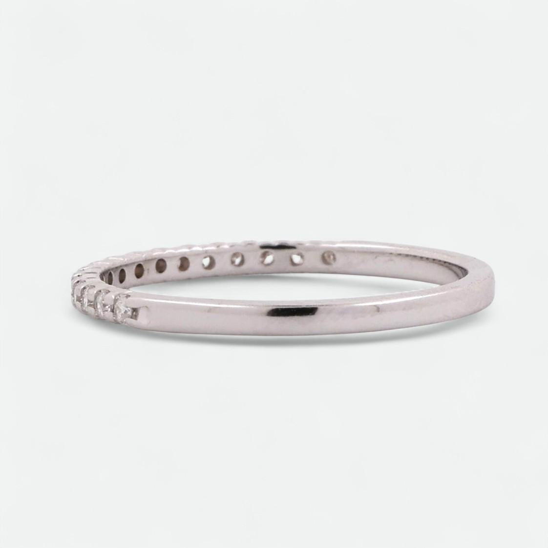 0.15 TW Diamond Half Eternity Band Ring 10K White Gold Round Diamonds Size 7.25