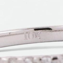 0.15 TW Diamond Half Eternity Band Ring 10K White Gold Round Diamonds Size 7.25