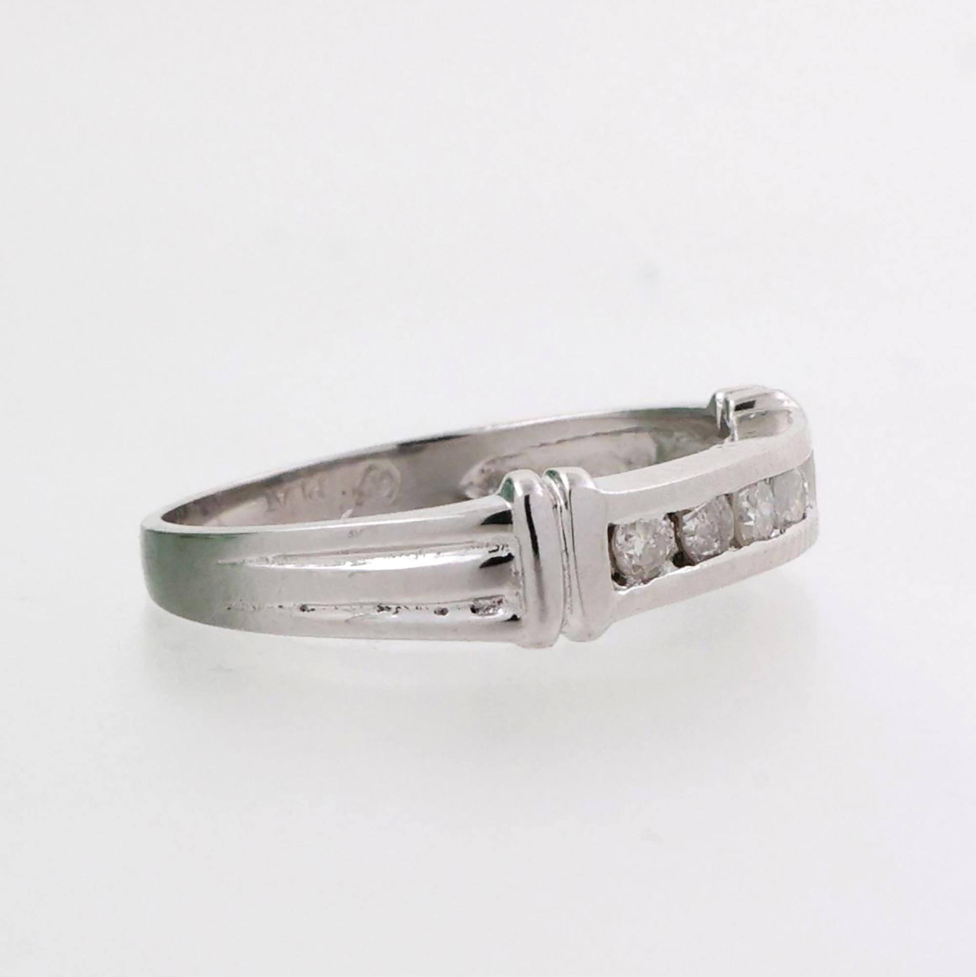 Diamond Half Eternity Band Ring Platinum 0.23 TW Size 5.75 Estate