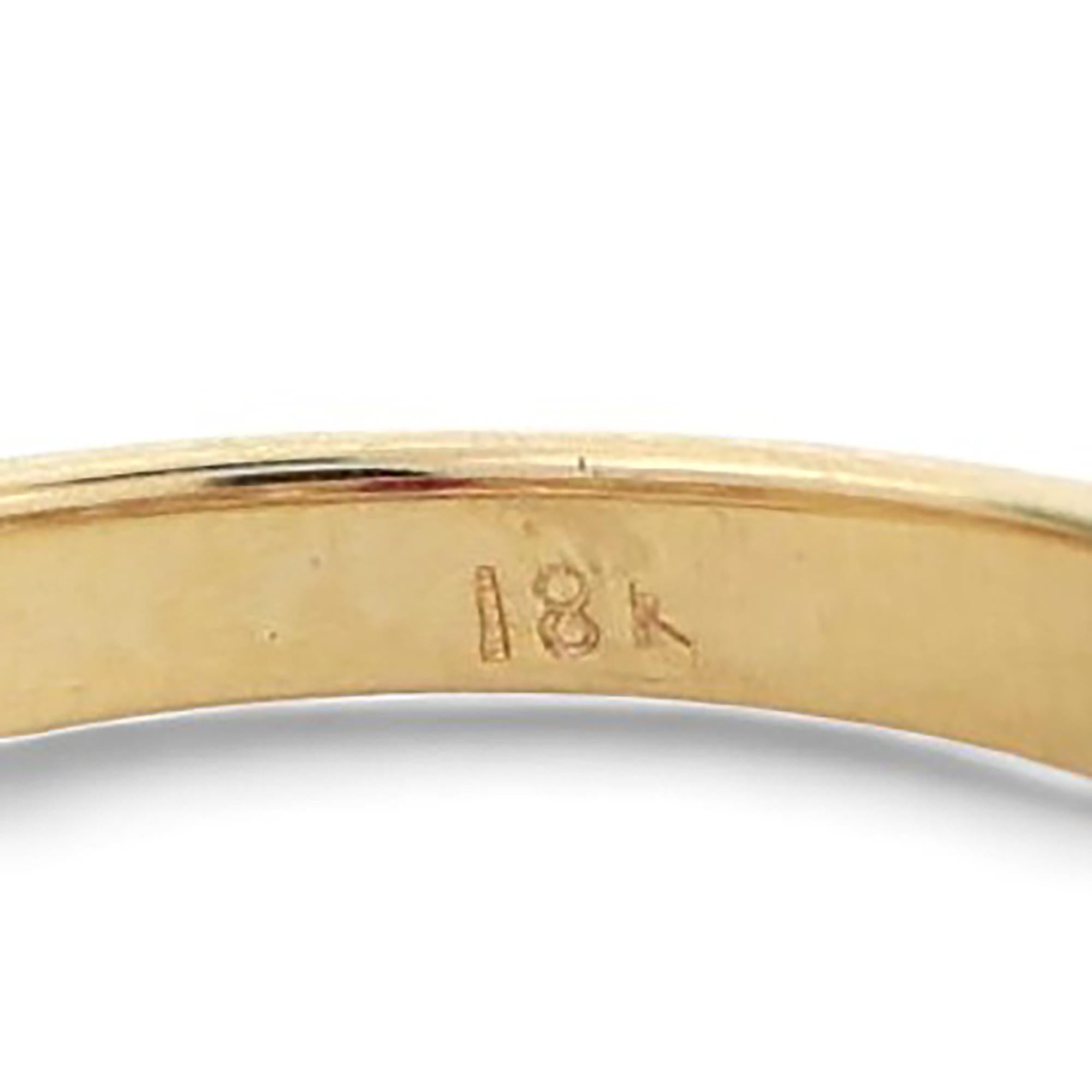 1.20 CTW Ruby Diamond Band Ring 18K Yellow Gold Size 6.75 Ladies Estate
