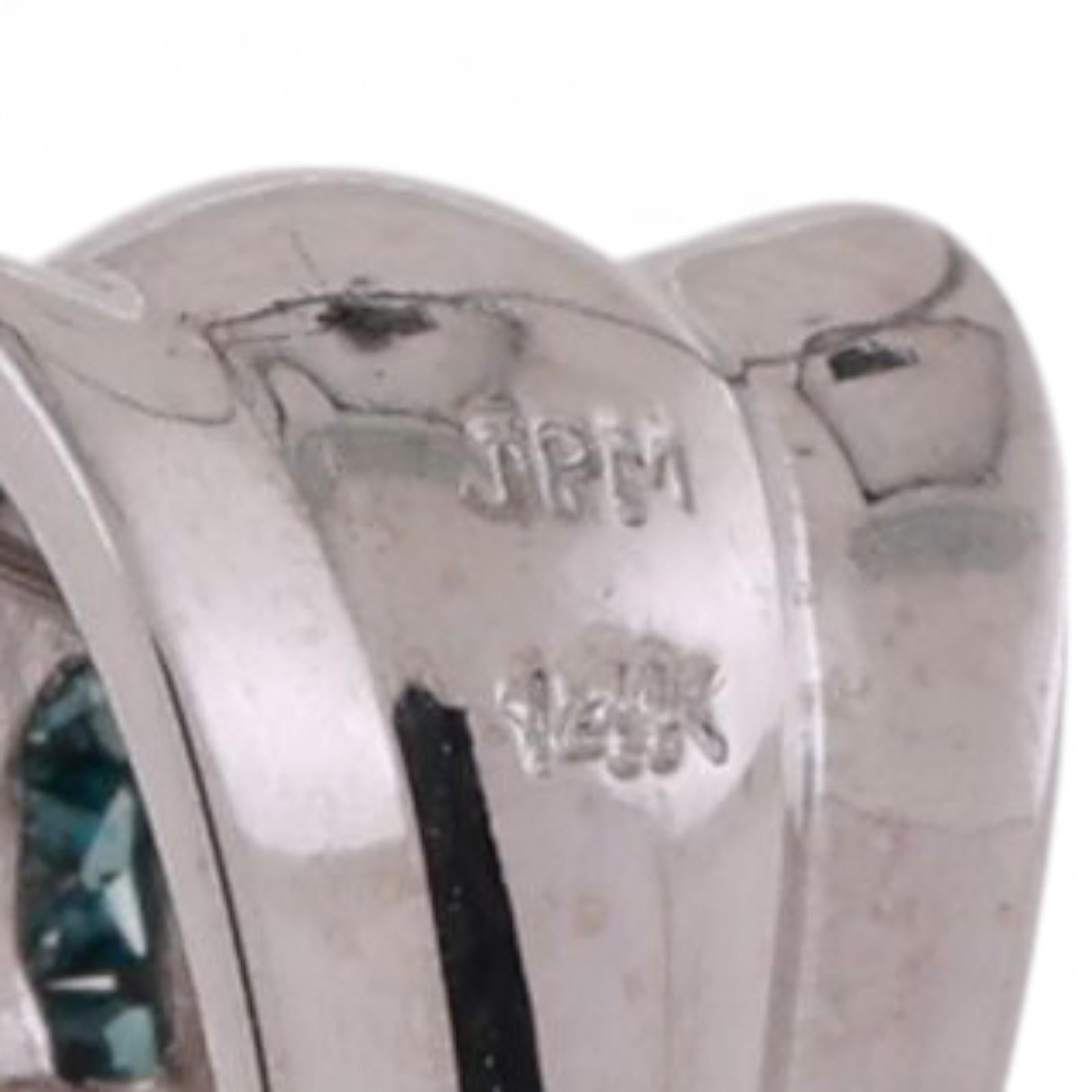Religious 3.00 TW Blue Diamond Jesus Head Pendant 14K White Gold 2.80" Estate