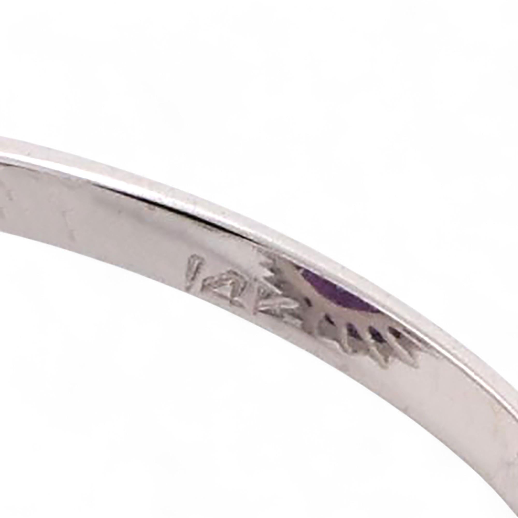 Amethyst Halo Diamond Statement Ring 14K White Gold 9.62 CTW SZ 6 Ladies Estate
