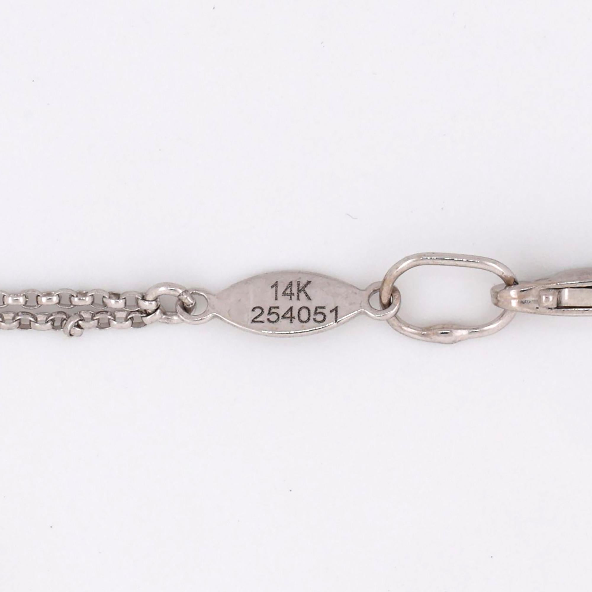 Gabriel & Co. Diamond Station Necklace 14K White Gold 0.40 TW Rolo Chain 15.75"