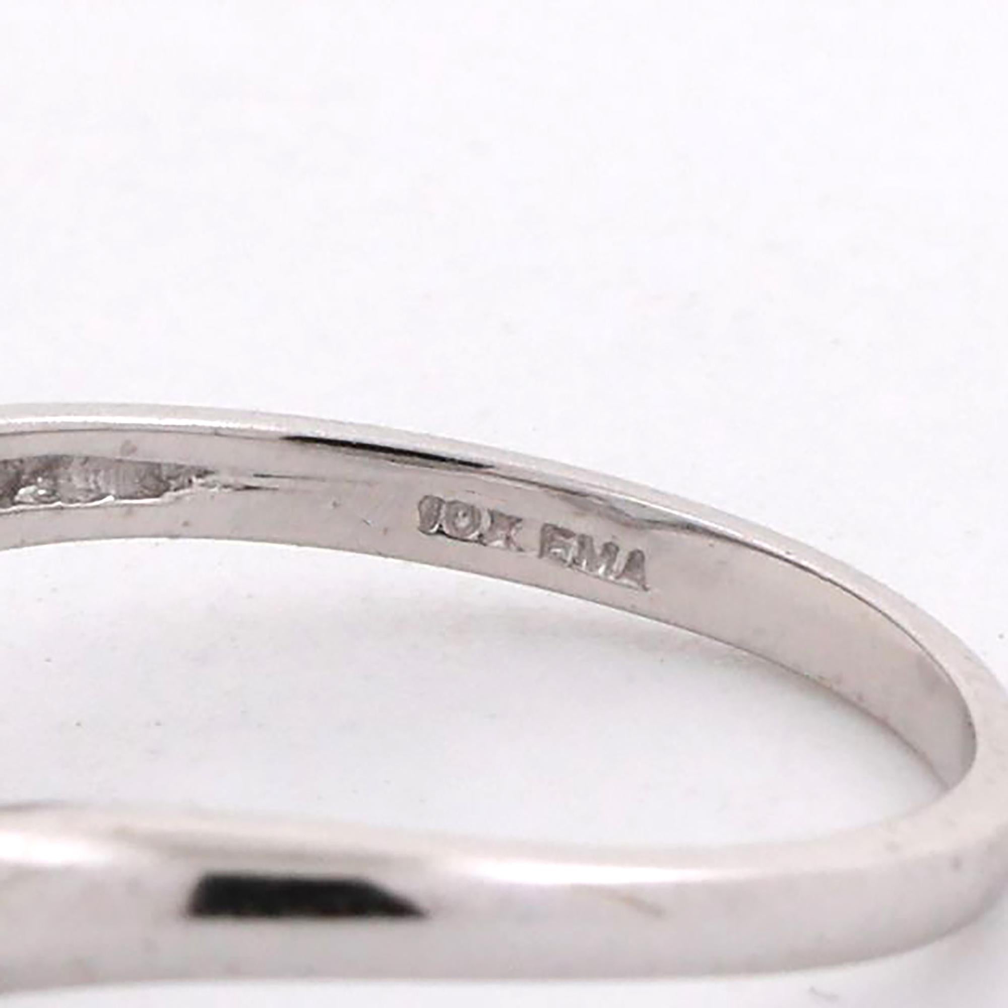 Trillion Cut Aquamarine Diamond Cocktail Ring 10K White Gold 0.61 CTW Size 7