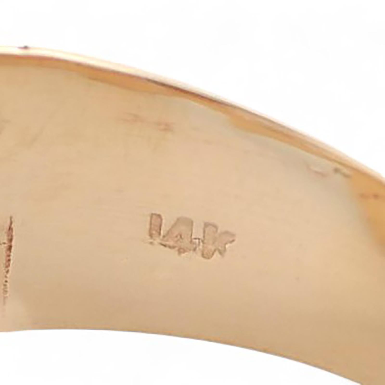 0.50 TW Diamond Leaf Wide Band Statement Ring 14K Yellow Gold Size 9.5 Ladies