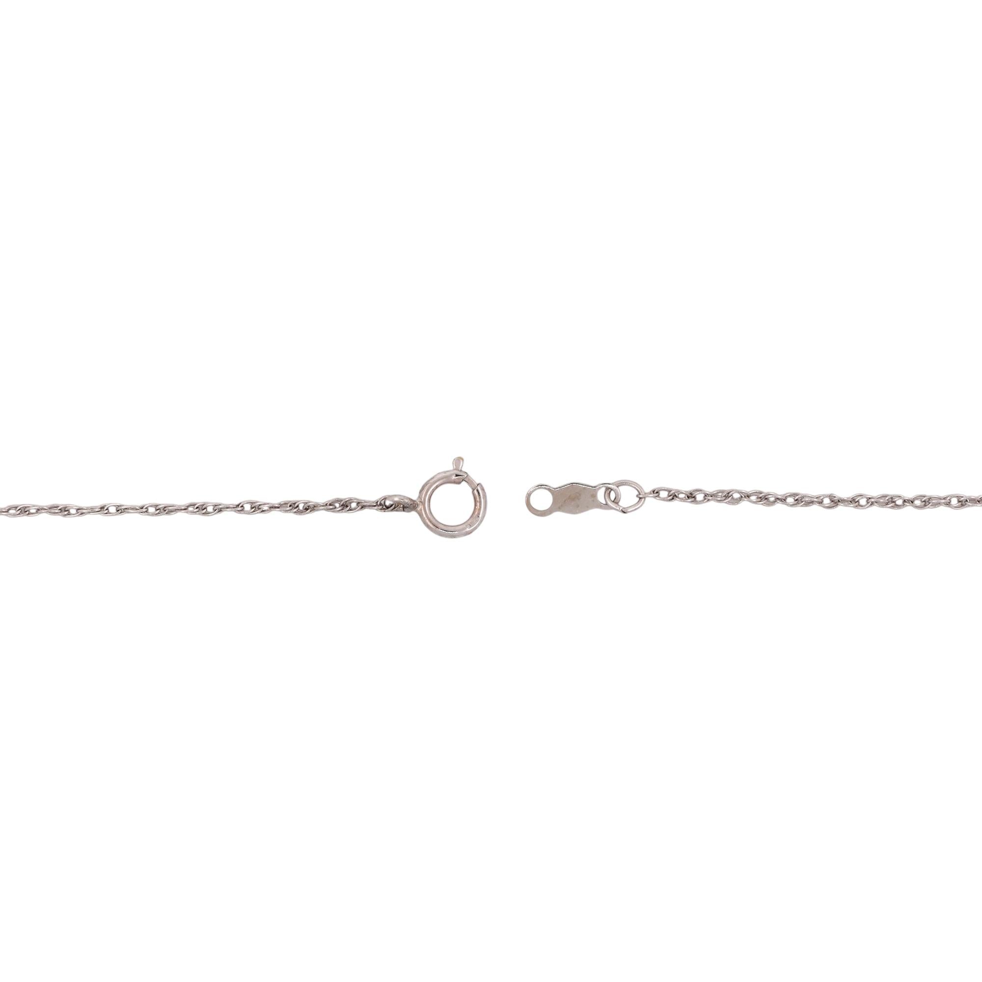 Akoya Pearl Quartz Halo Pendant Chain Necklace 14K/18K White Gold 16.75"