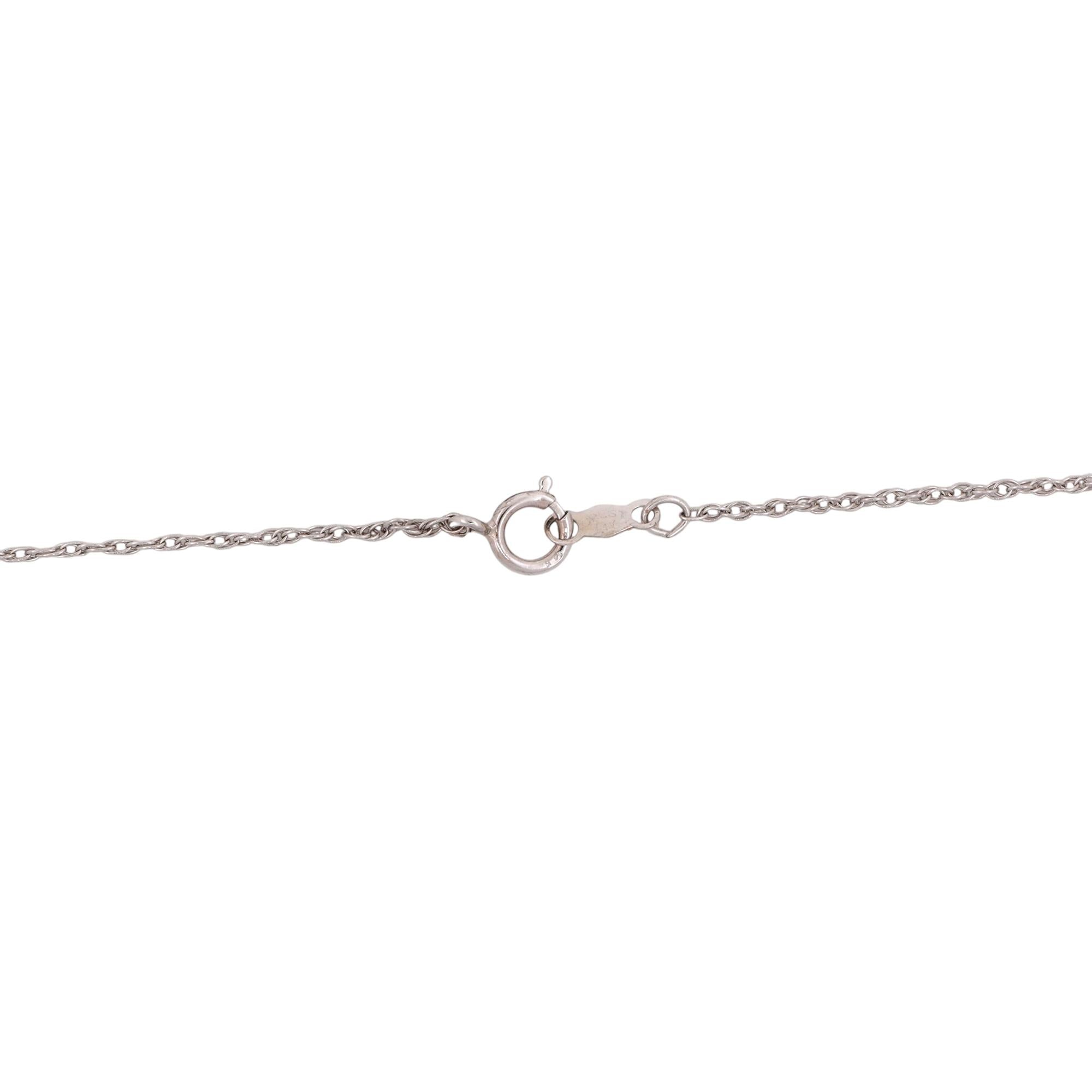 Akoya Pearl Quartz Halo Pendant Chain Necklace 14K/18K White Gold 16.75"