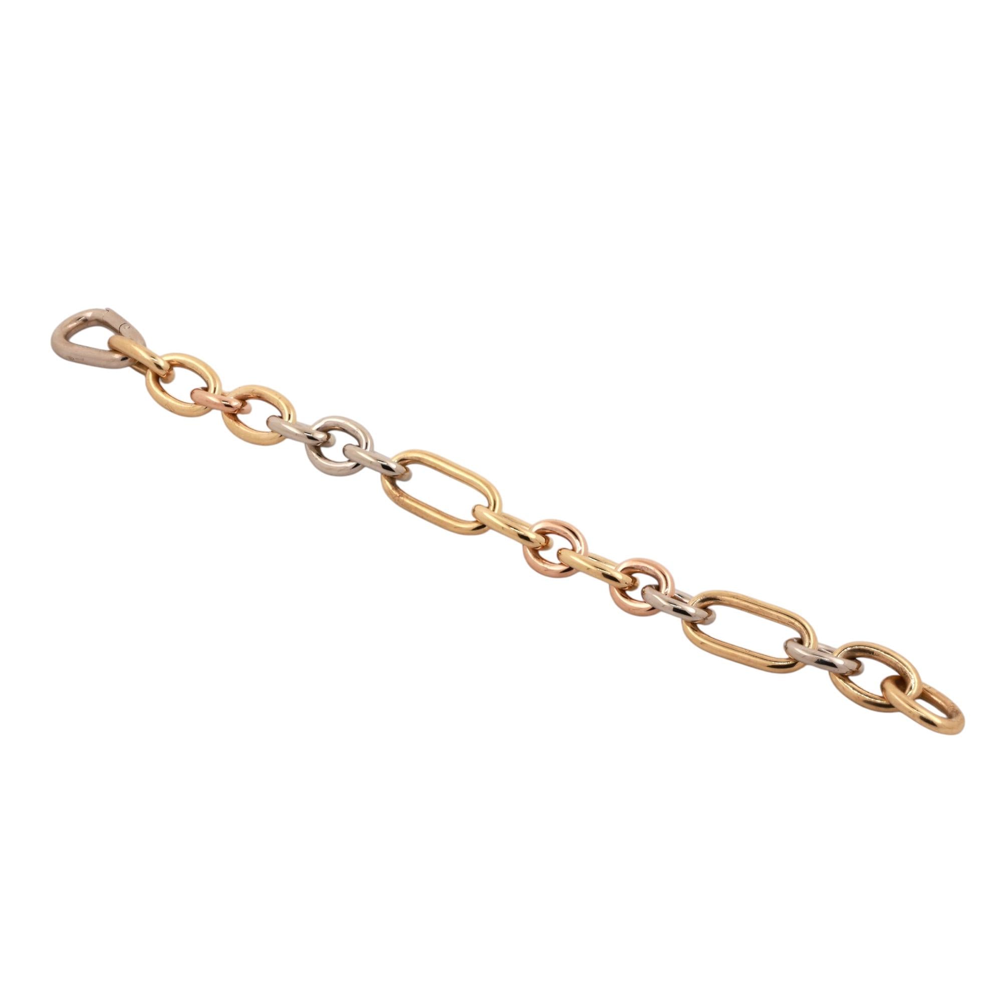 Pomellato Iconica Chain Bracelet 18K Tri-Tone Gold 8.25" Ladies Estate