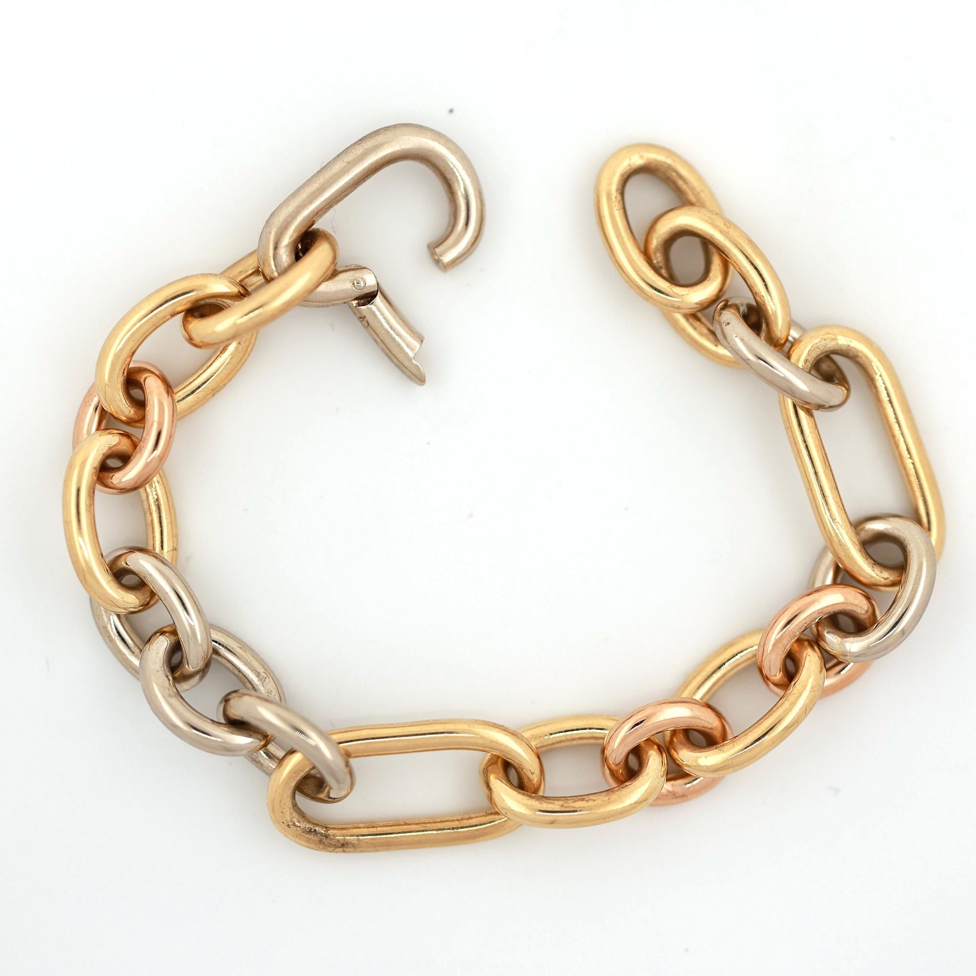 Pomellato Iconica Chain Bracelet 18K Tri-Tone Gold 8.25" Ladies Estate