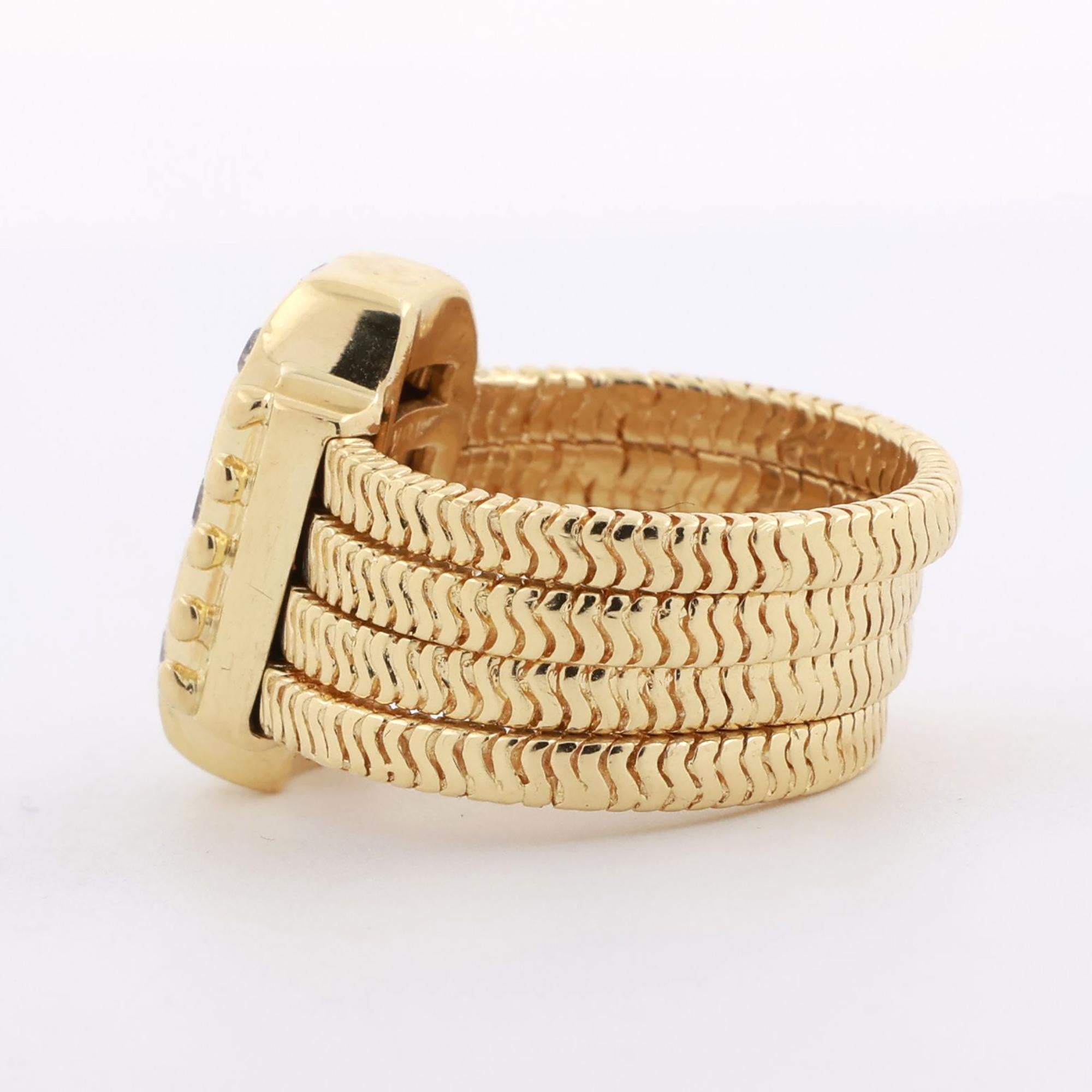 1.00 TW Diamond Wide Band Ring 18K Yellow Gold Size 7 Vintage Estate