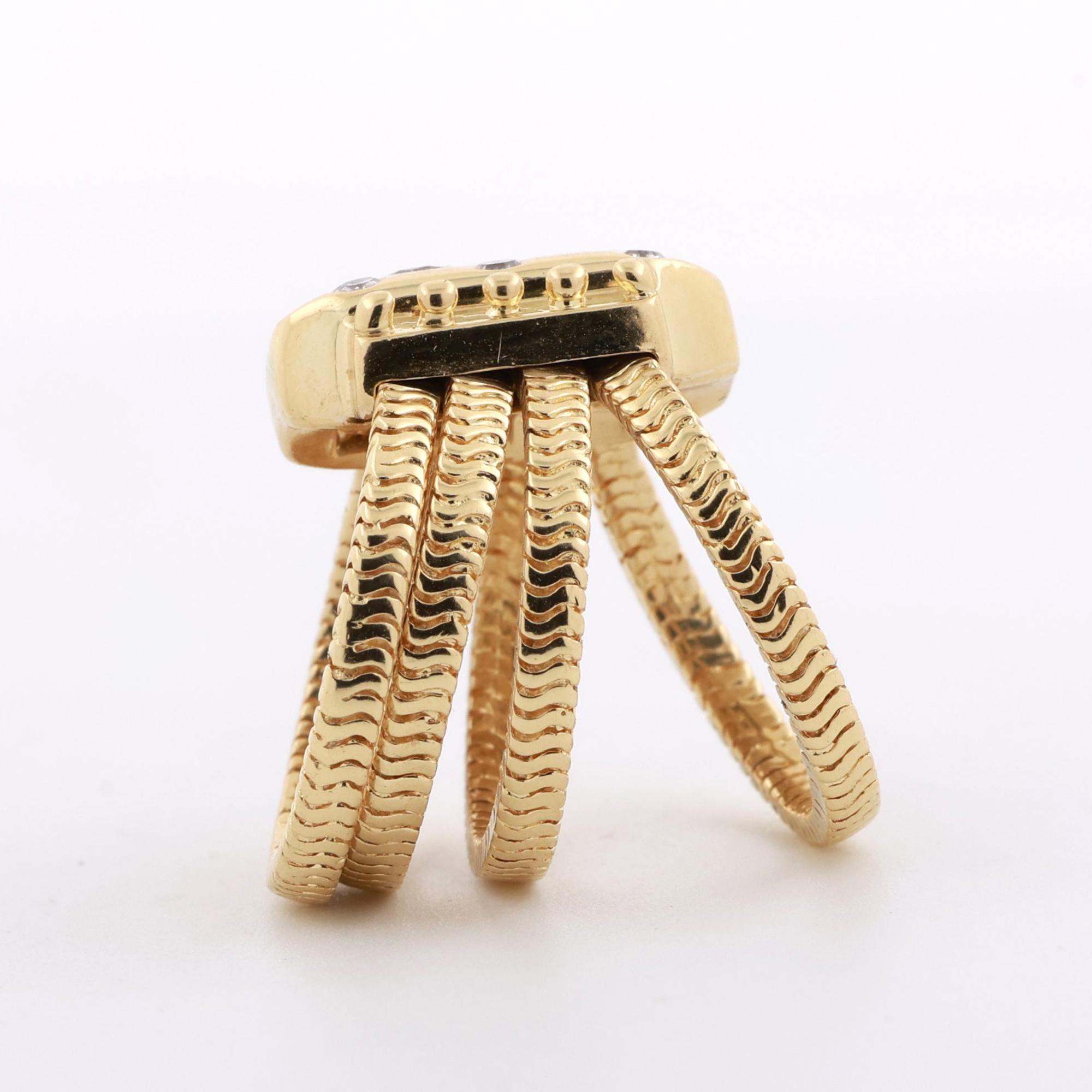 1.00 TW Diamond Wide Band Ring 18K Yellow Gold Size 7 Vintage Estate
