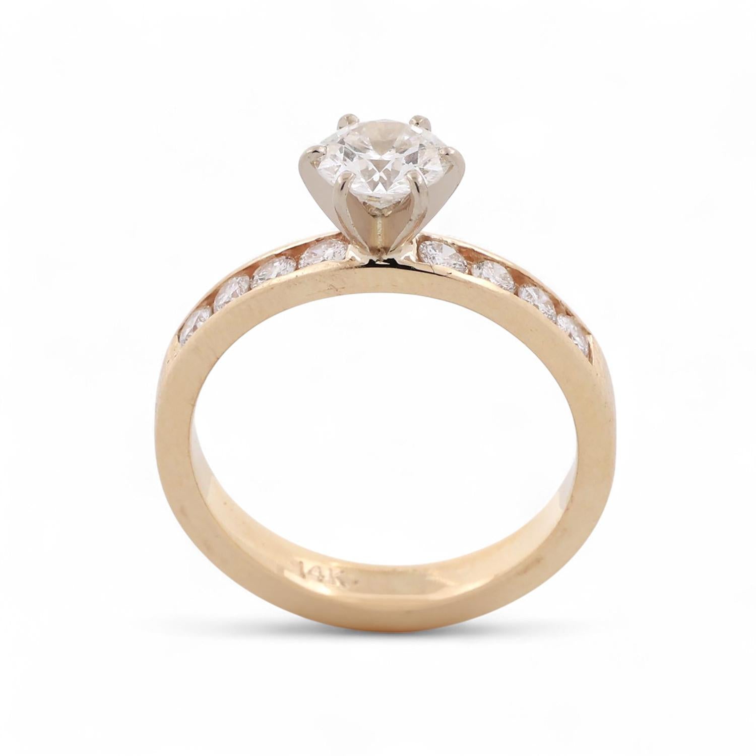 1.30 TW Solitaire Diamond Engagement Ring 14K Yellow Gold Size 7.25 Estate