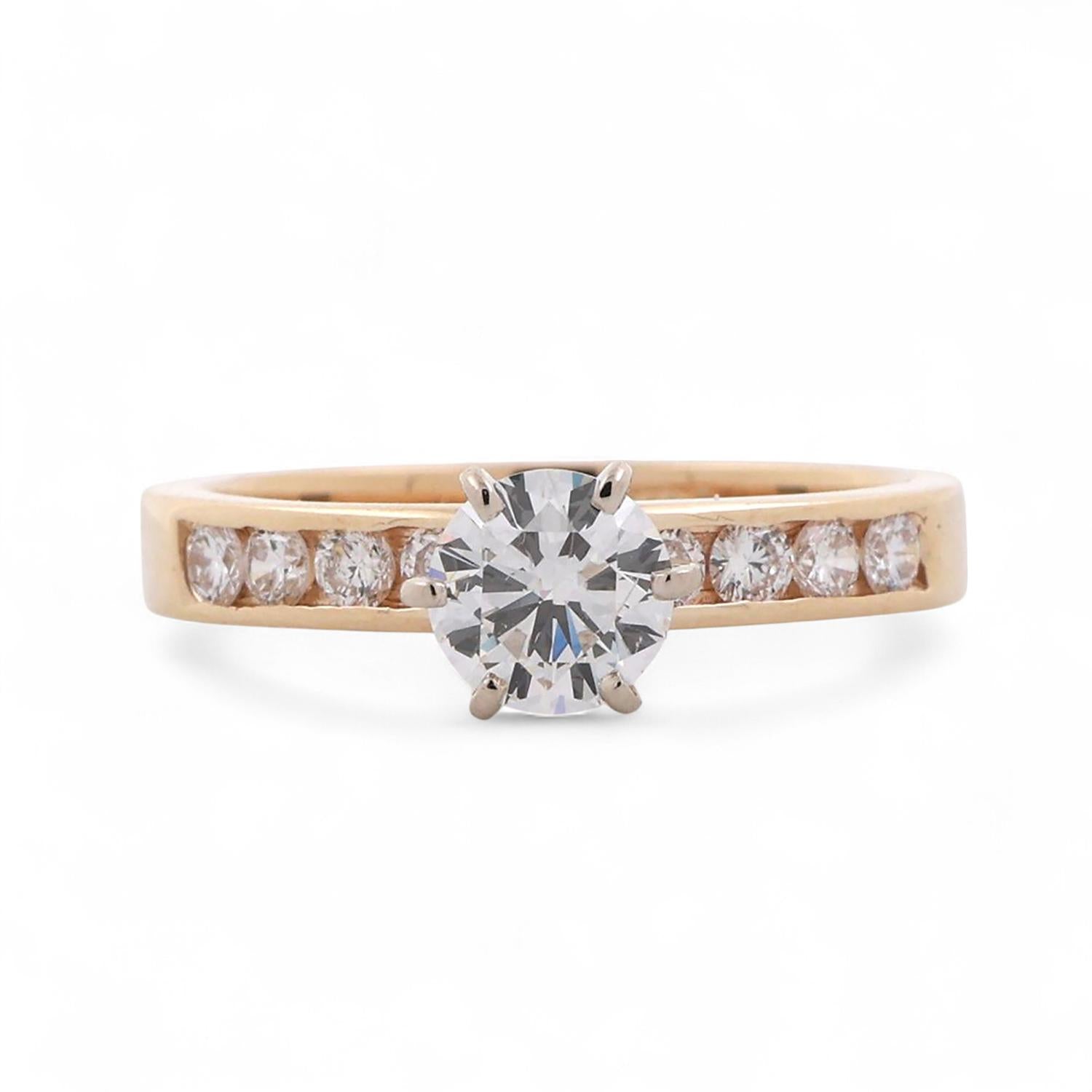 1.30 TW Solitaire Diamond Engagement Ring 14K Yellow Gold Size 7.25 Estate