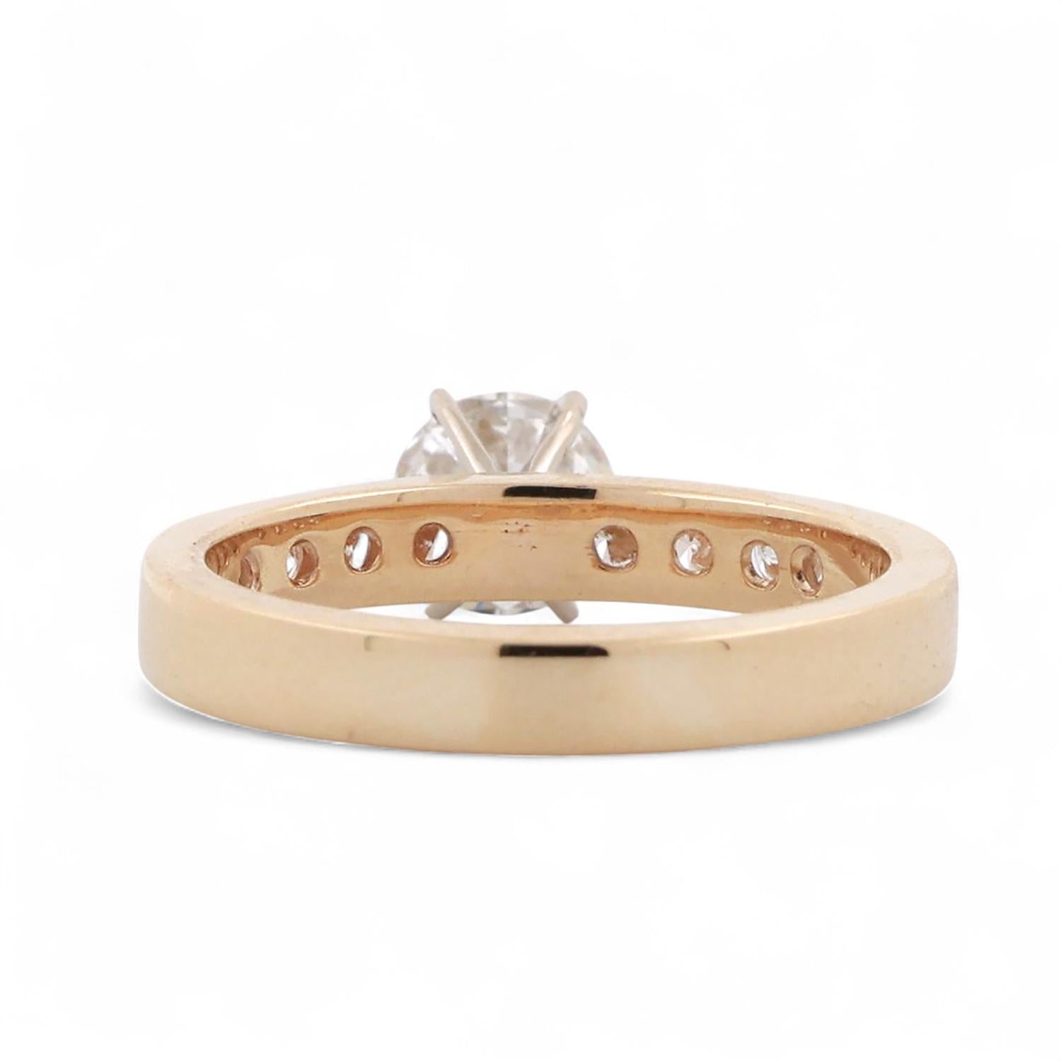 1.30 TW Solitaire Diamond Engagement Ring 14K Yellow Gold Size 7.25 Estate