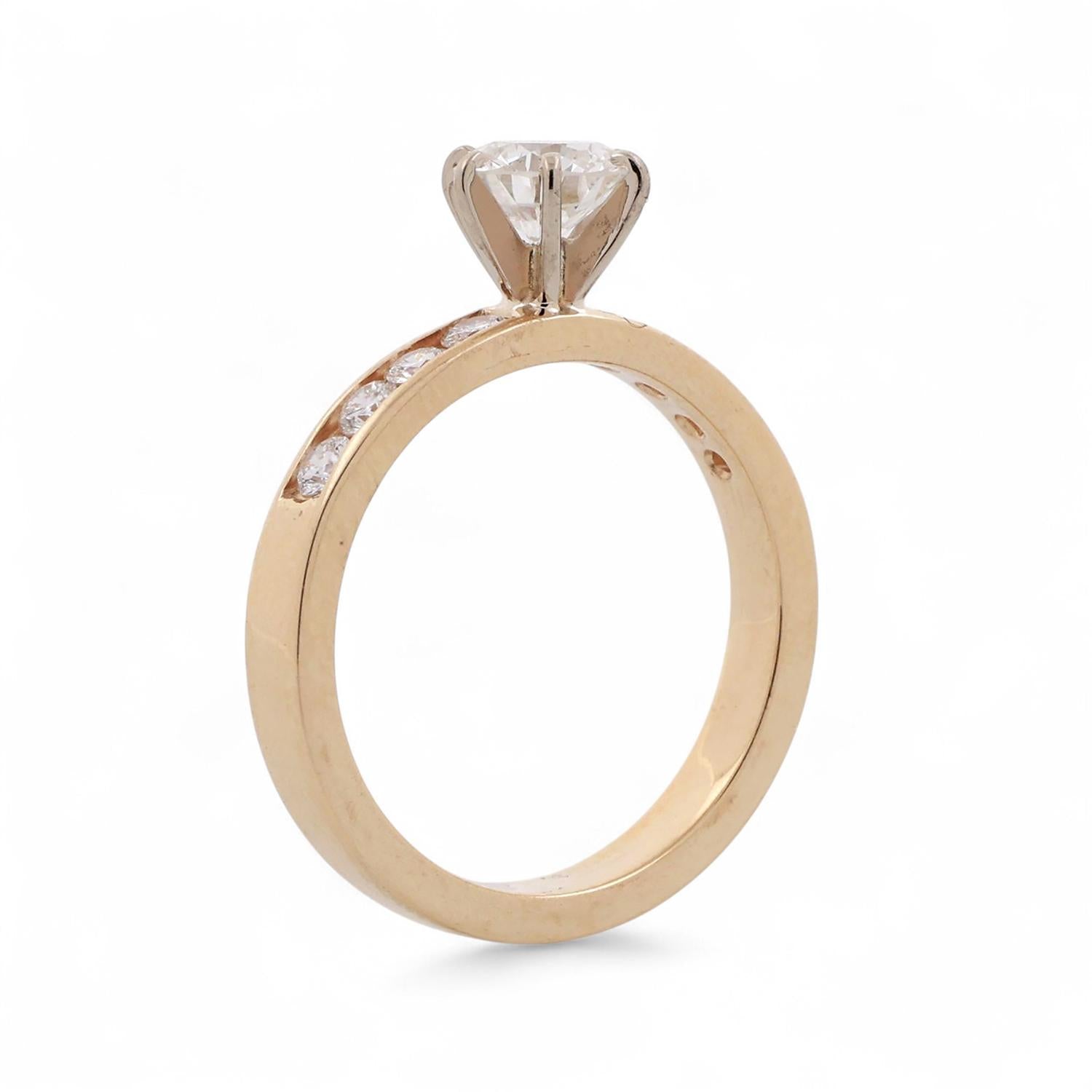 1.30 TW Solitaire Diamond Engagement Ring 14K Yellow Gold Size 7.25 Estate
