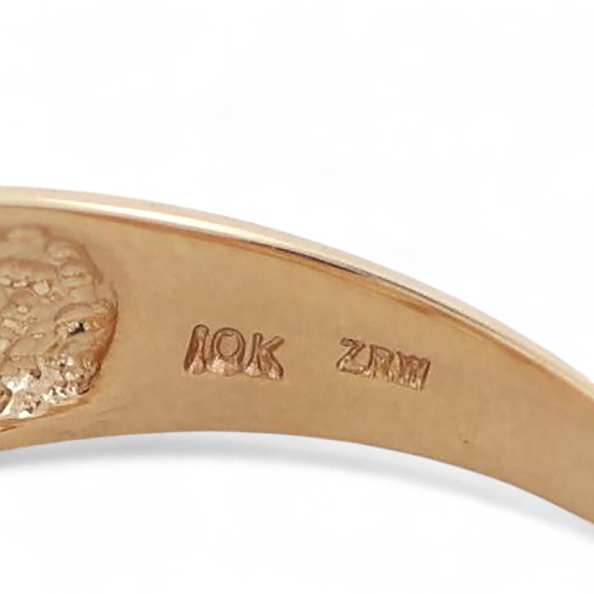 Akoya Pearl Diamond Greek Key Ring 10K Yellow Gold Size 7 Ladies Estate