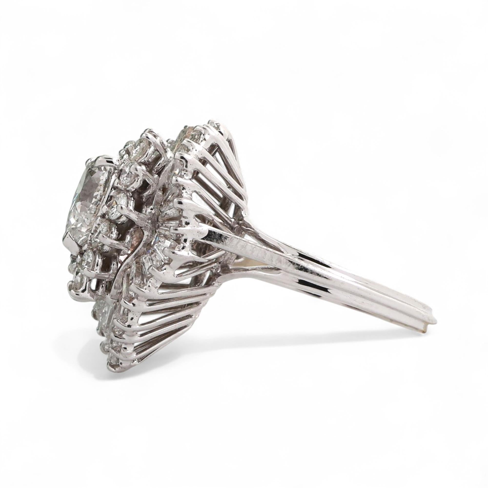 Cluster Diamond Pear Teardrop Halo Ring 14K White Gold 2.50 TW Size 6.25