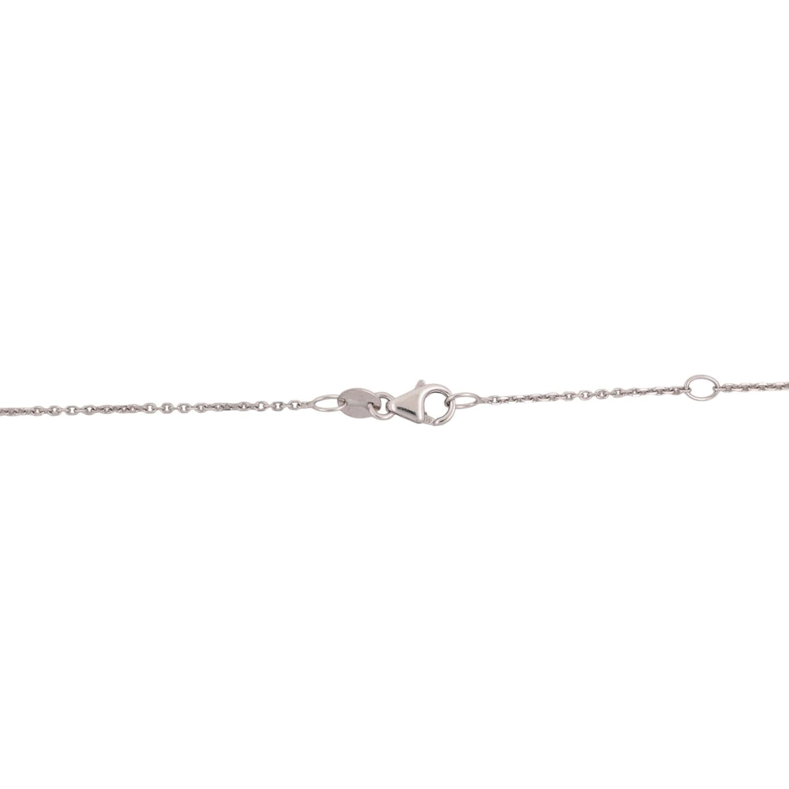 Vintage White Gold 2.00CTW Natural Diamond Cluster Halo Pendant Chain Necklace