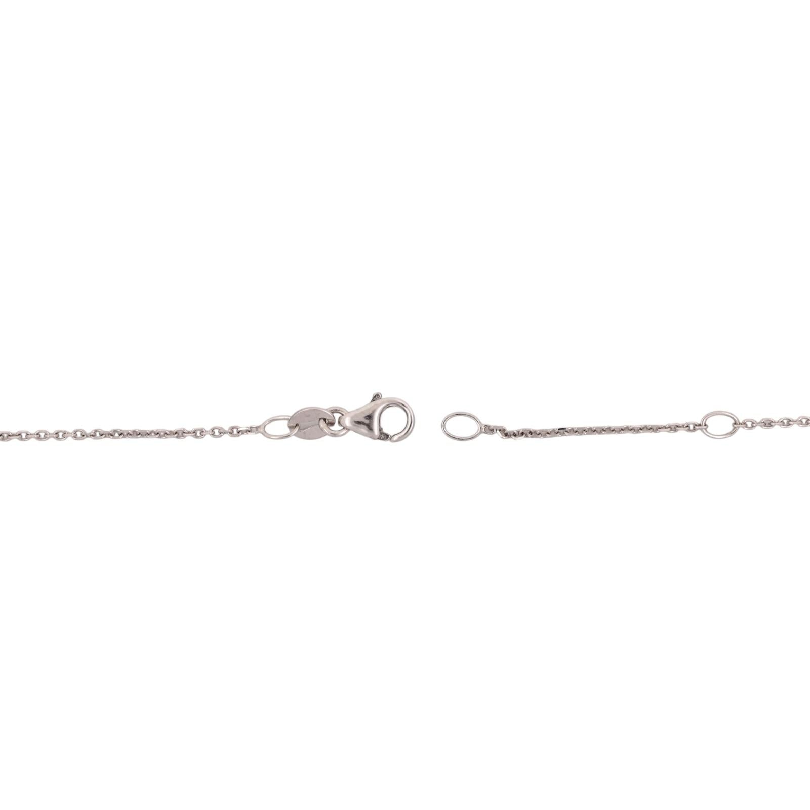 Vintage White Gold 2.00CTW Natural Diamond Cluster Halo Pendant Chain Necklace