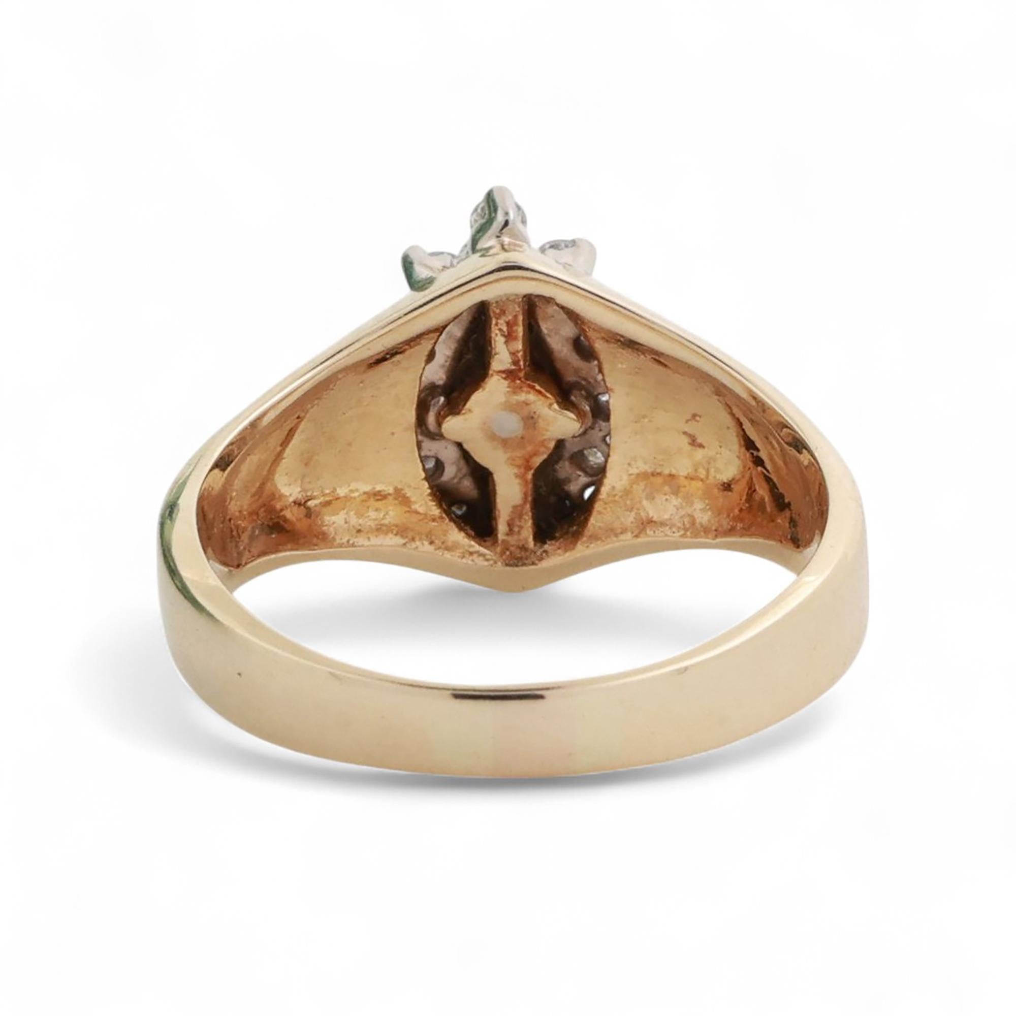 Mayors Marquise Solitaire Diamond Halo Ring 14K Yellow Gold 0.47 TW Size 6