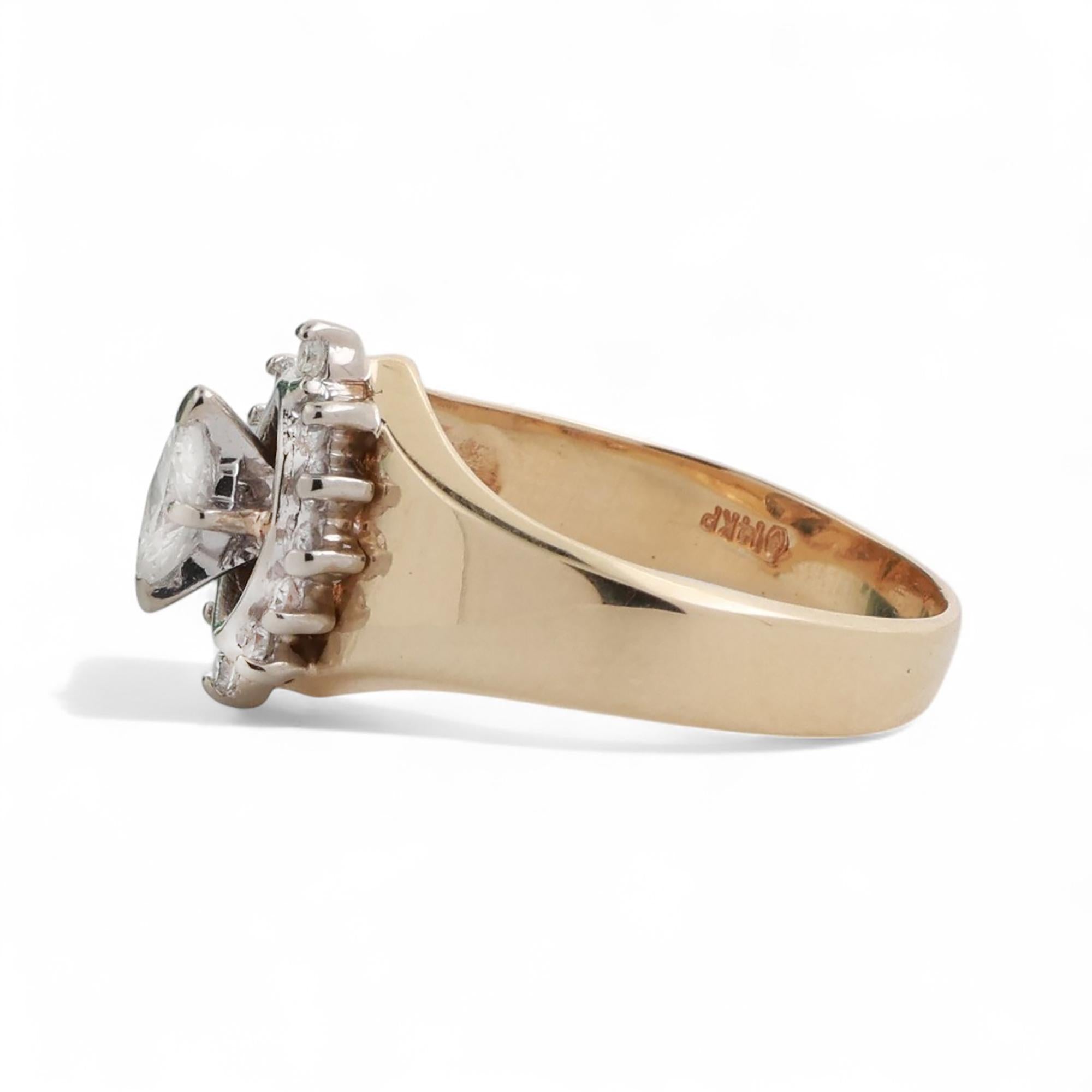 Mayors Marquise Solitaire Diamond Halo Ring 14K Yellow Gold 0.47 TW Size 6