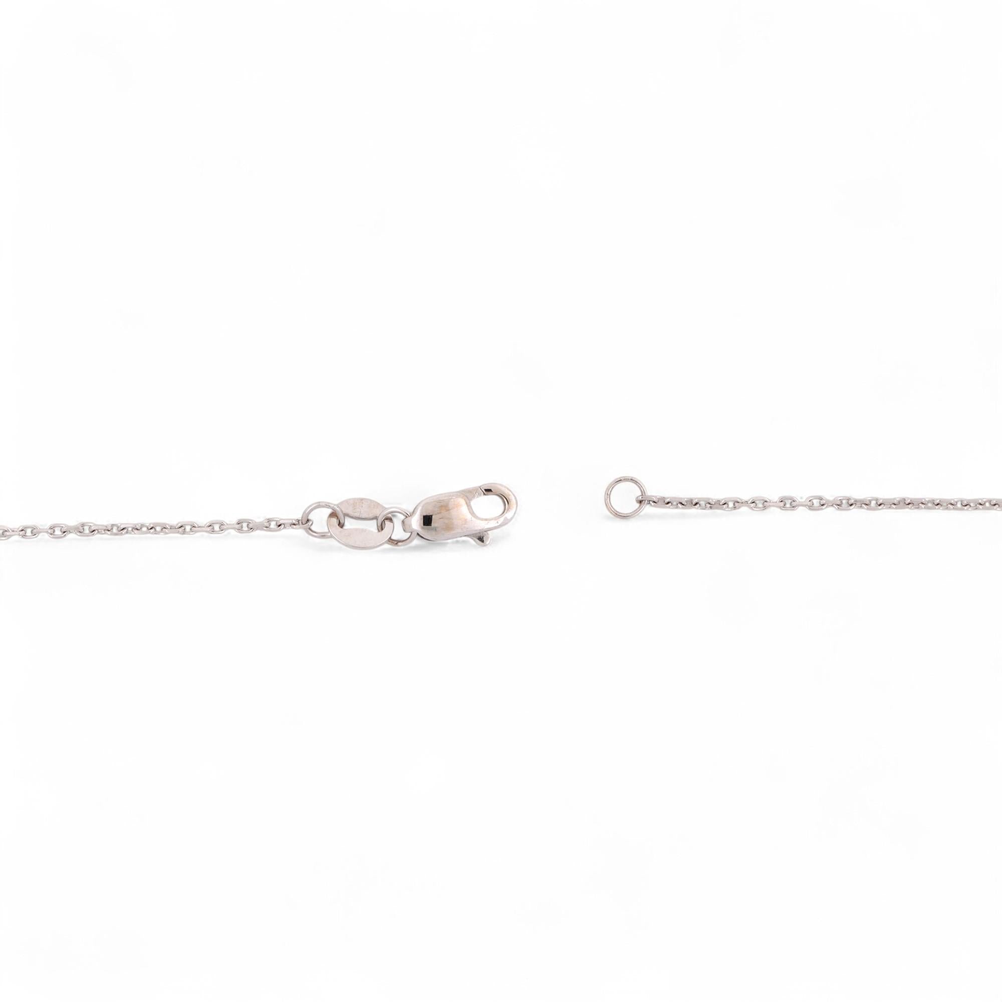 Diamond Anchor Pendant Charm Chain Necklace 14K White Gold 0.55 TW 18" Nautical