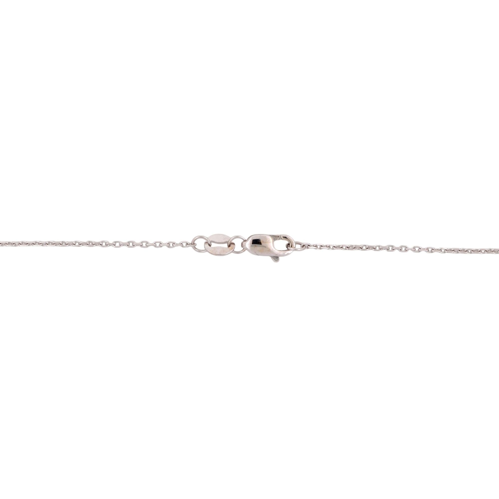 Diamond Anchor Pendant Charm Chain Necklace 14K White Gold 0.55 TW 18" Nautical