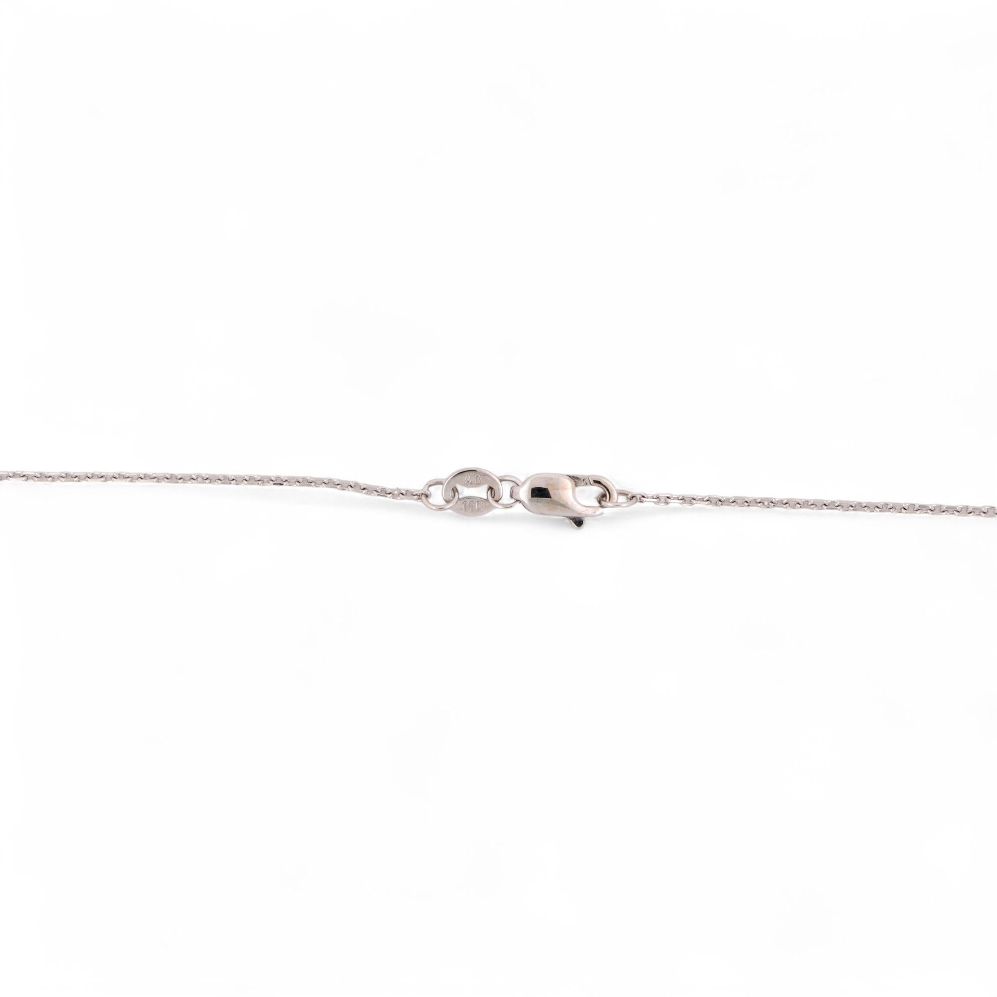 Diamond Anchor Pendant Charm Chain Necklace 14K White Gold 0.55 TW 18" Nautical