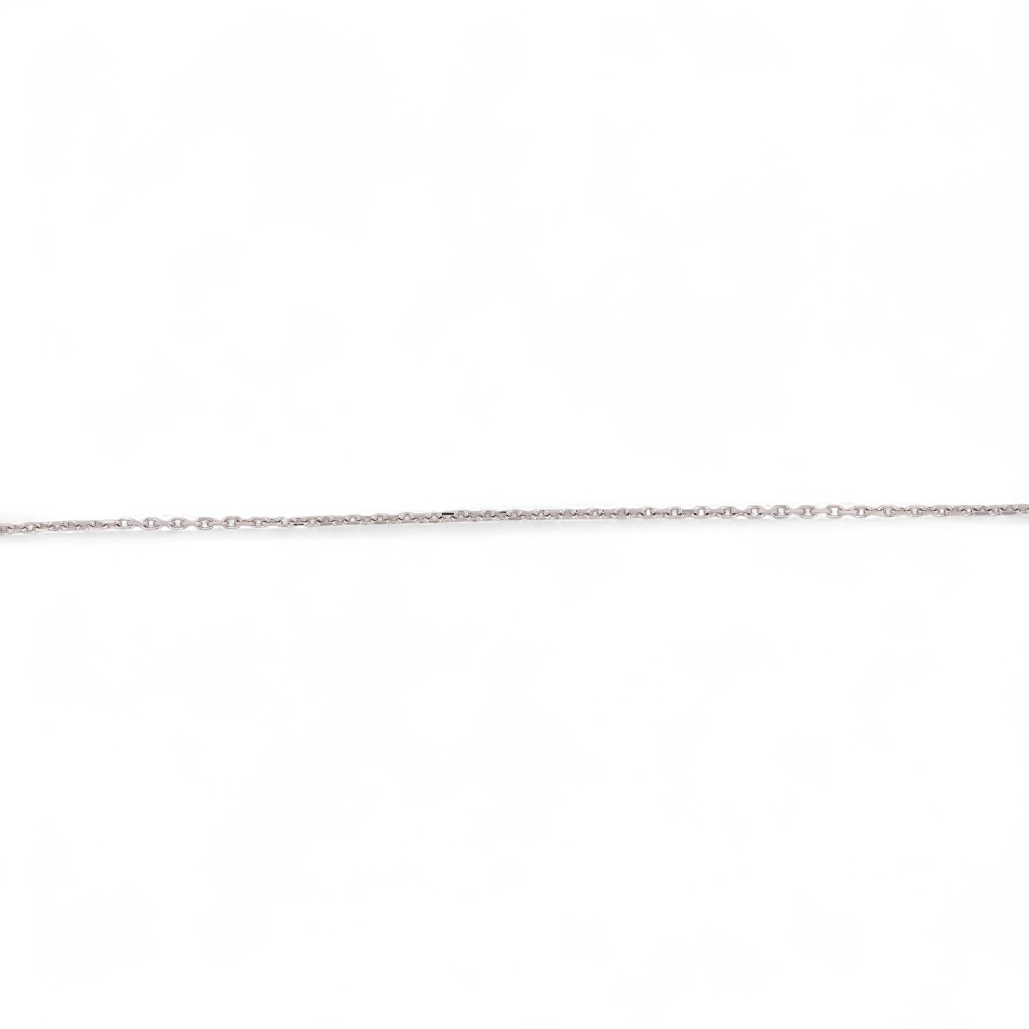 Diamond Anchor Pendant Charm Chain Necklace 14K White Gold 0.55 TW 18" Nautical
