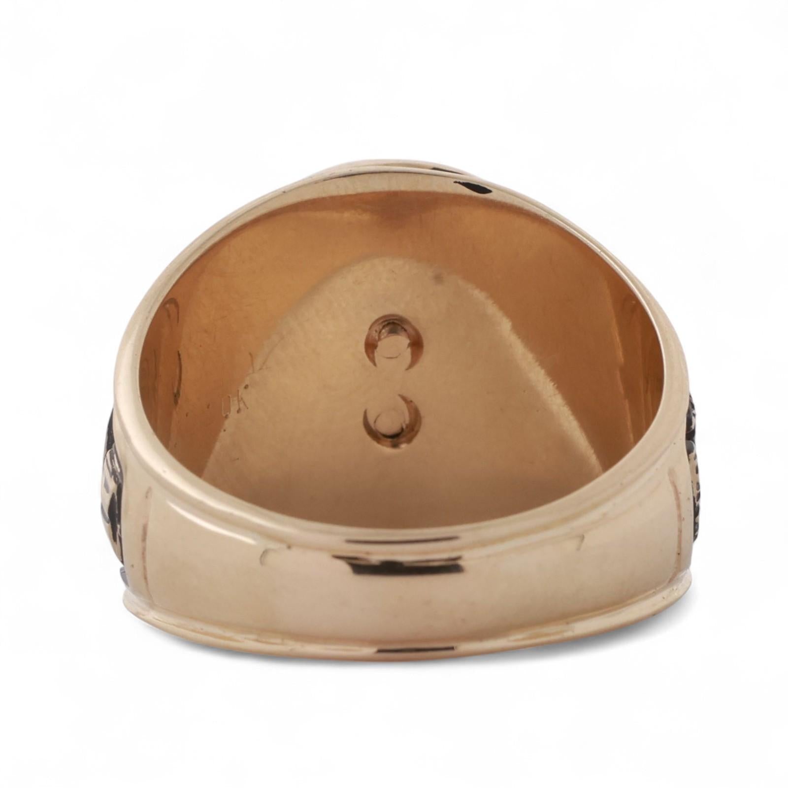 Men's 2003 Class Ring National Honor Society 10K Yellow Gold Ruby Gem Size 11