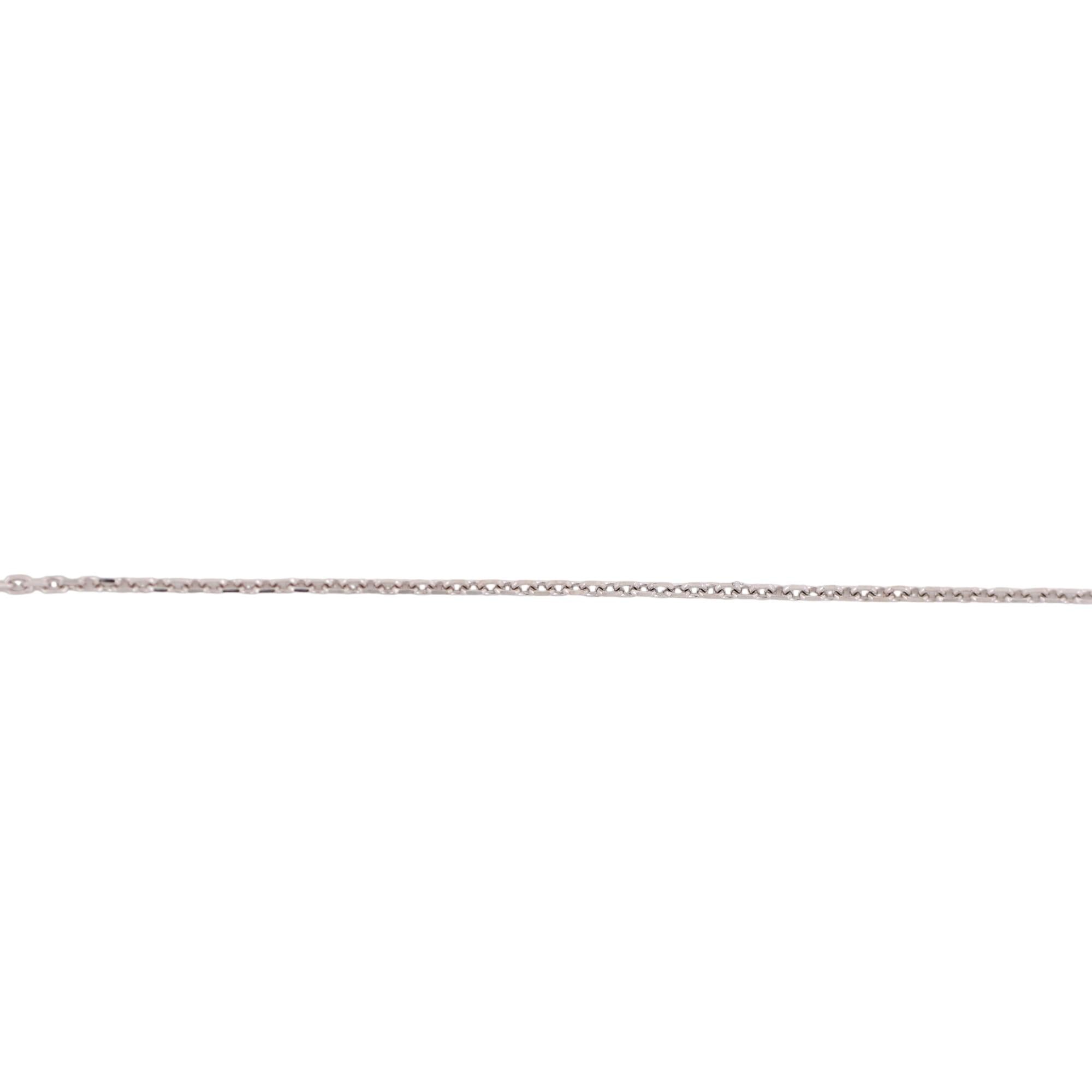 1.06 TW Round Solitaire Diamond Pendant Cable Chain 14K White Gold 18"