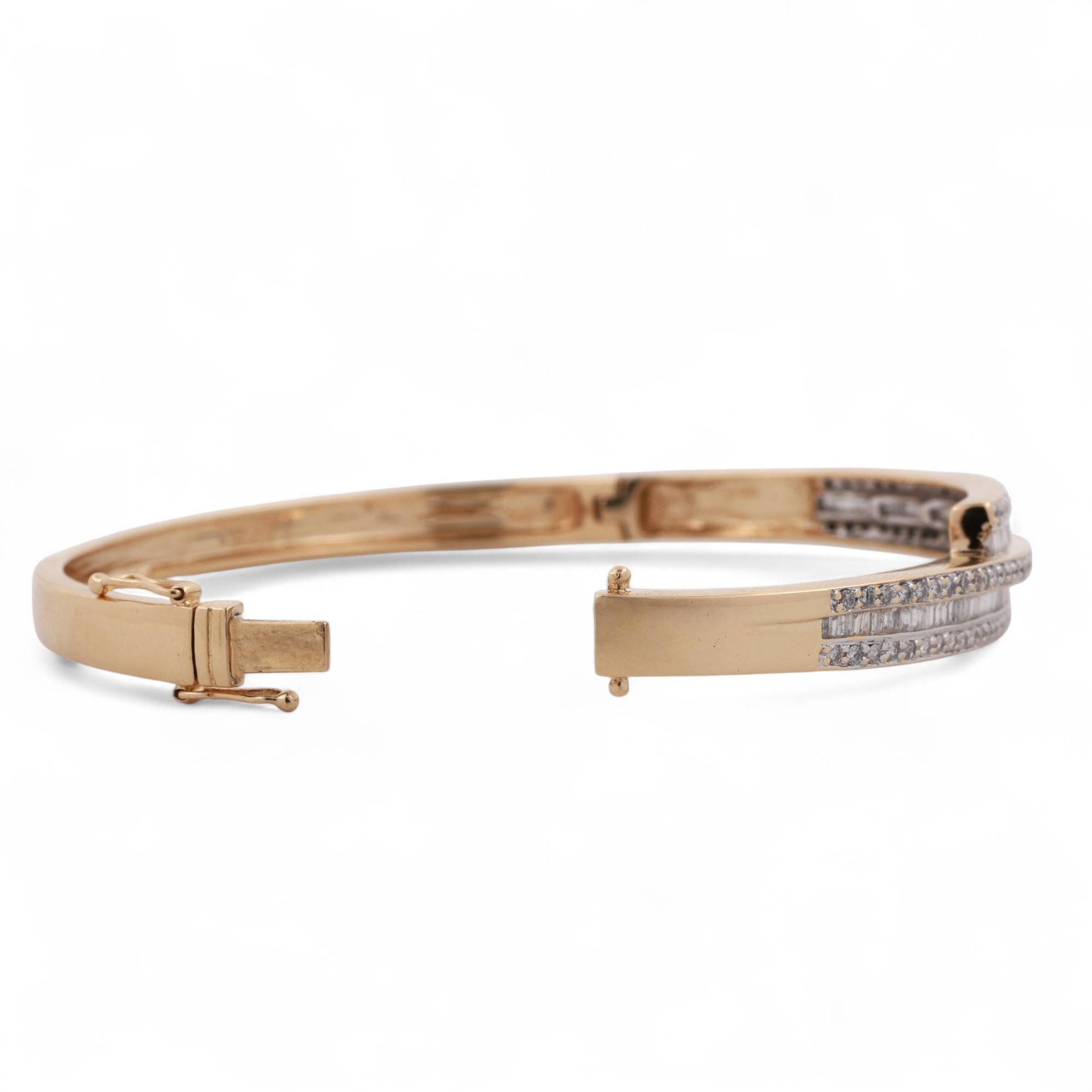 4.50 TW Diamond Bypass Bangle Bracelet 18K Gold 7" Ladies Estate