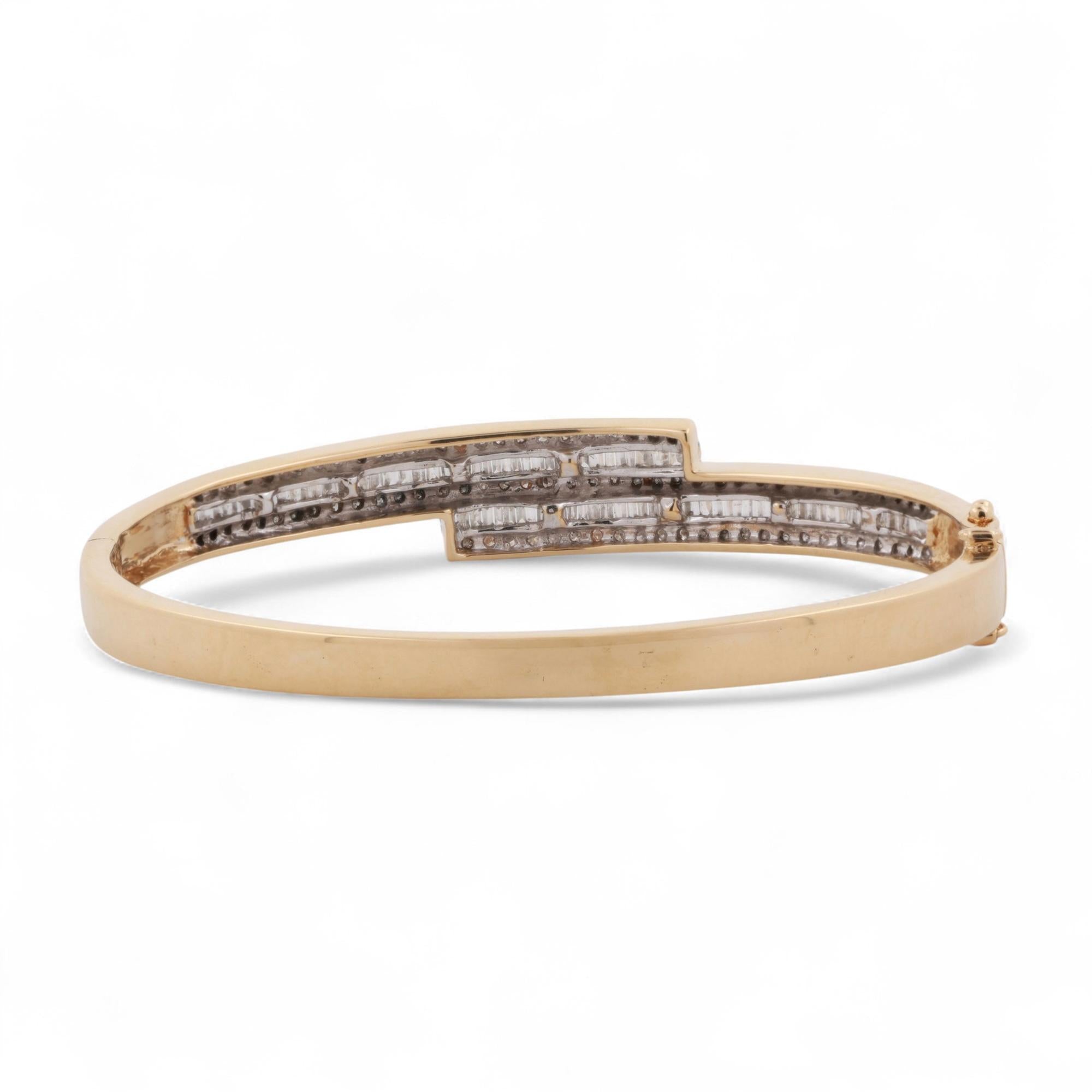 4.50 TW Diamond Bypass Bangle Bracelet 18K Gold 7" Ladies Estate