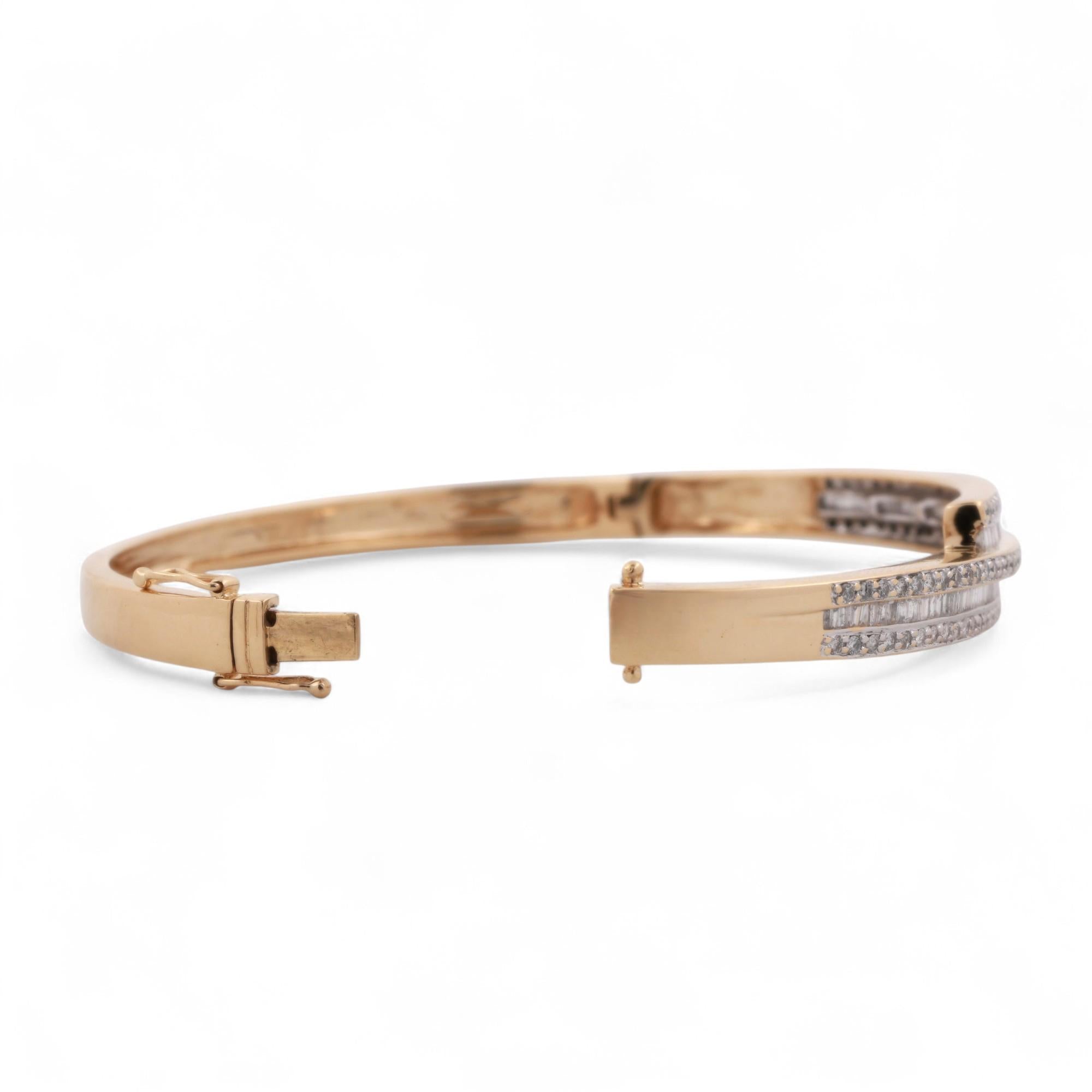 4.50 TW Diamond Bypass Bangle Bracelet 18K Gold 7" Ladies Estate