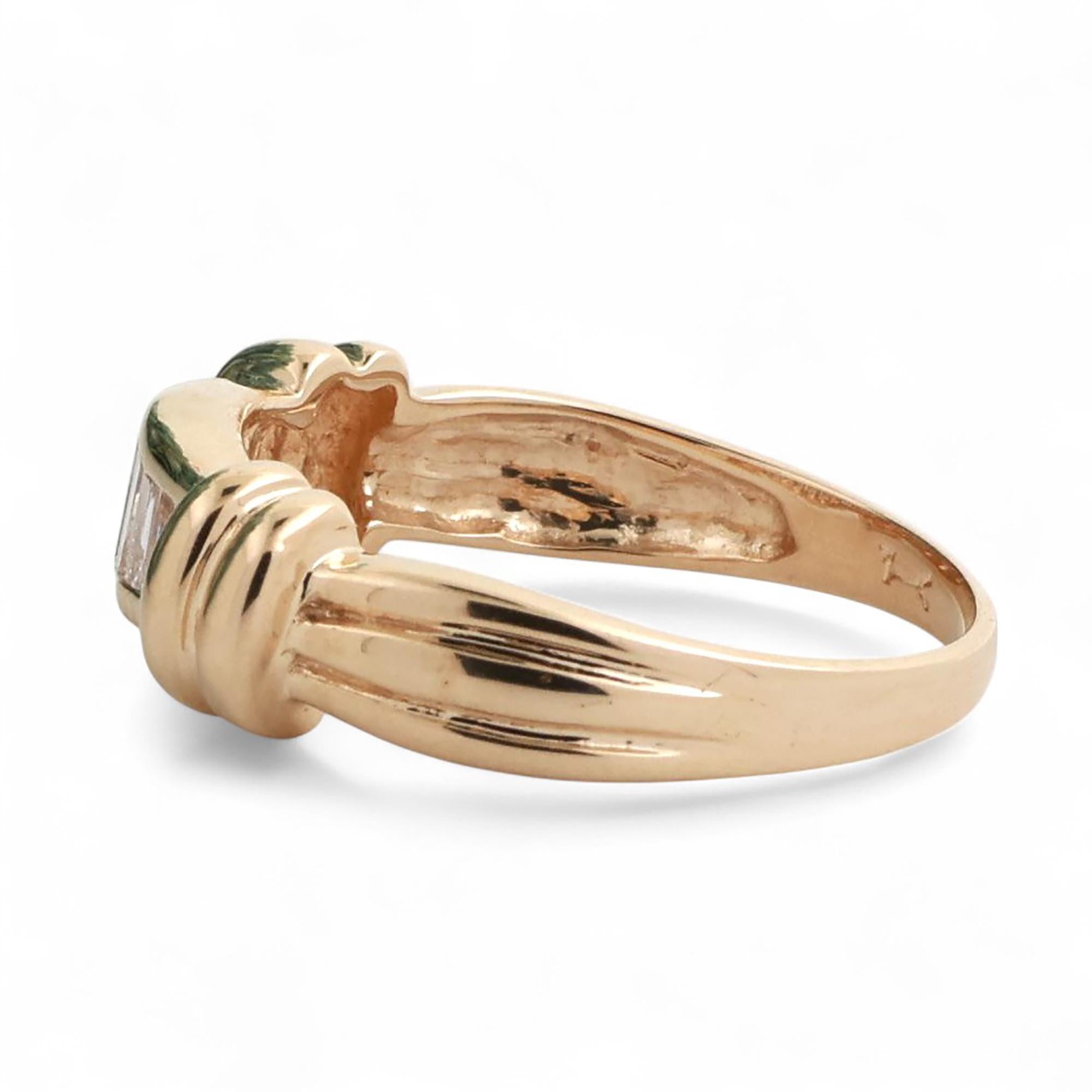 Baguette Diamond Band Ring 14K Yellow Gold 0.30 TW Size 7.75 Estate