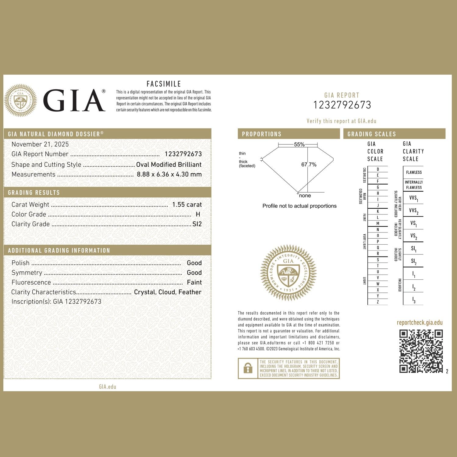 GIA Solitaire Oval Cut Diamond Accent Engagement Ring 18K Gold 2.55 TW Size 8