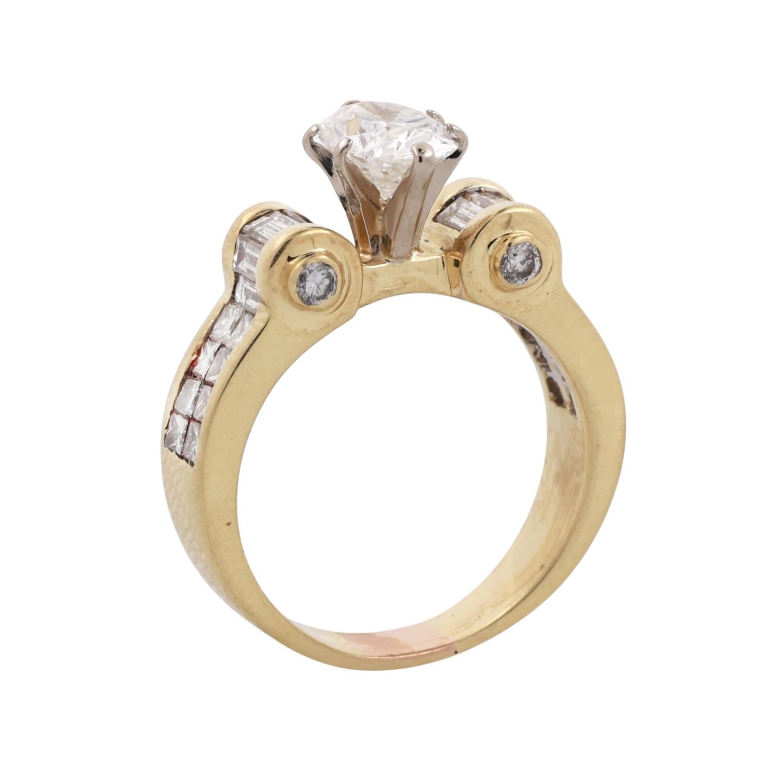 GIA Solitaire Oval Cut Diamond Accent Engagement Ring 18K Gold 2.55 TW Size 8