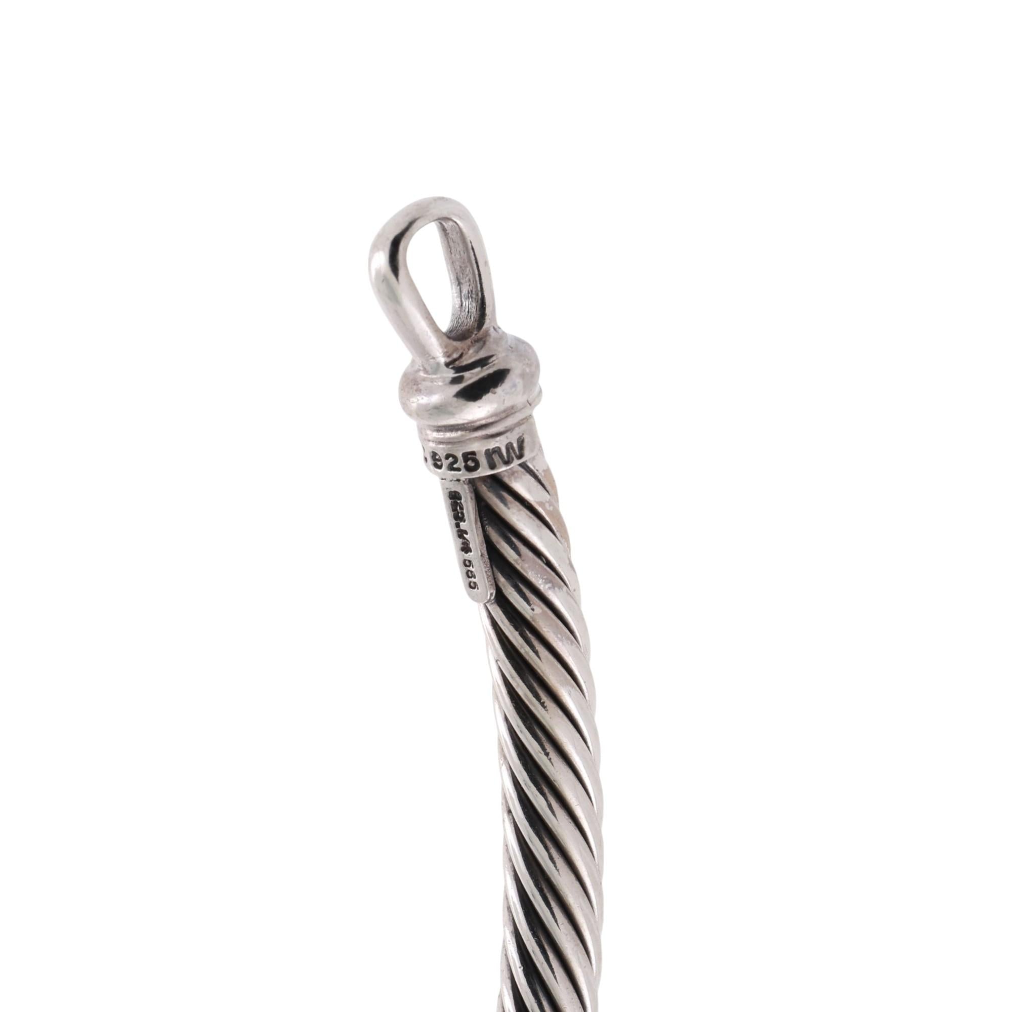 David Yurman Metro Cable Choker Necklace 14K Yellow Gold Sterling Silver 16"