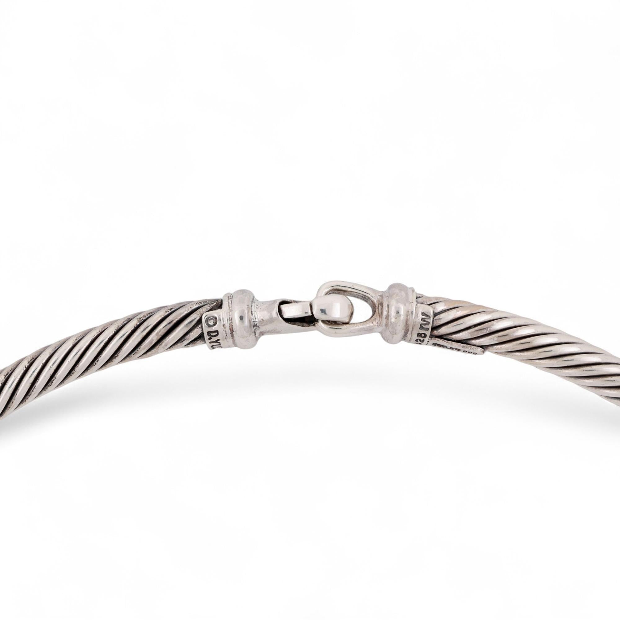 David Yurman Metro Cable Choker Necklace 14K Yellow Gold Sterling Silver 16"