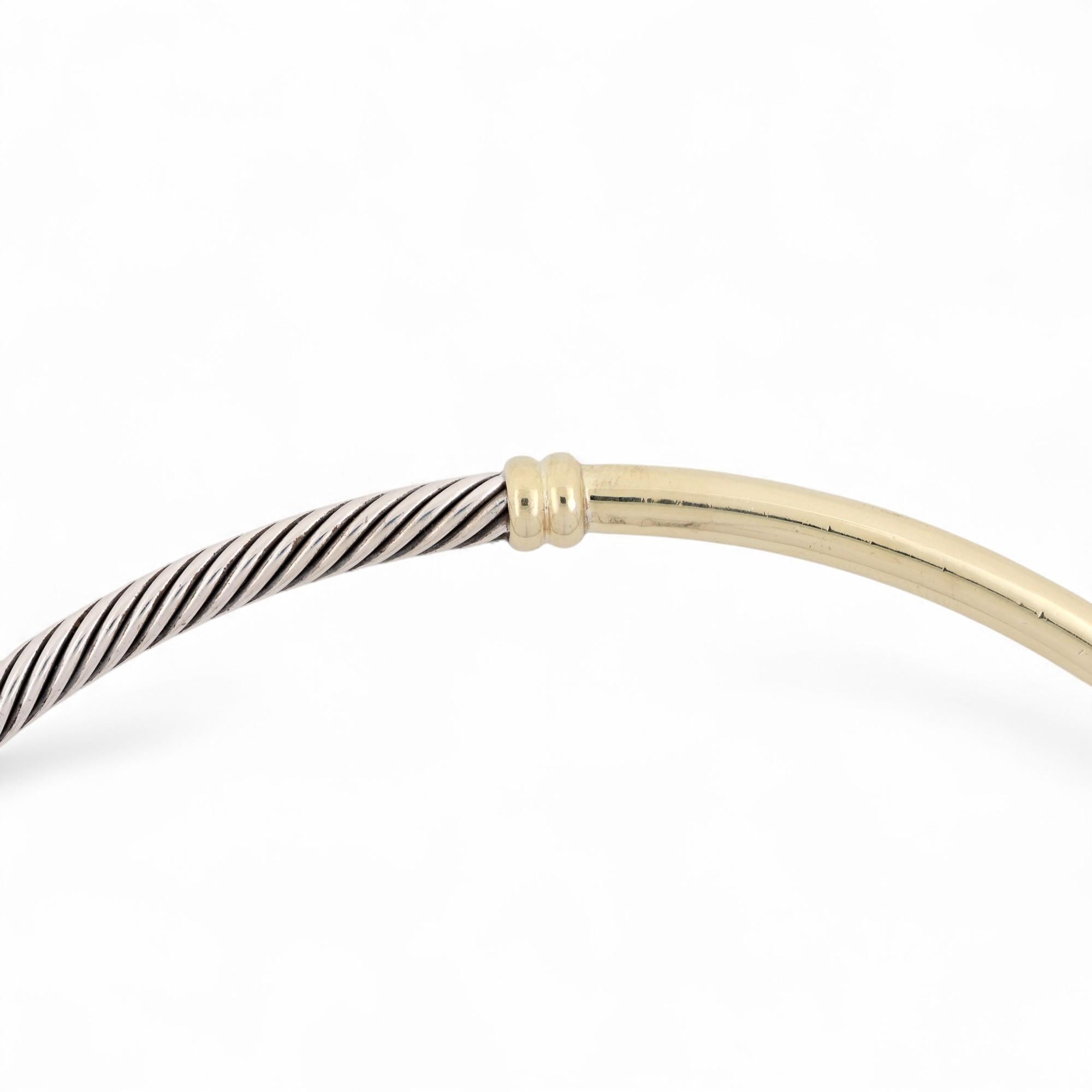 David Yurman Metro Cable Choker Necklace 14K Yellow Gold Sterling Silver 16"