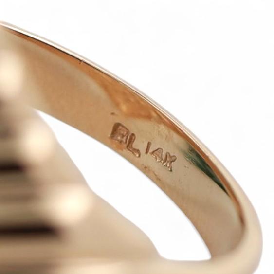 Cluster Diamond Statement Ring 14K Gold Ridged Design Size 8 Estate