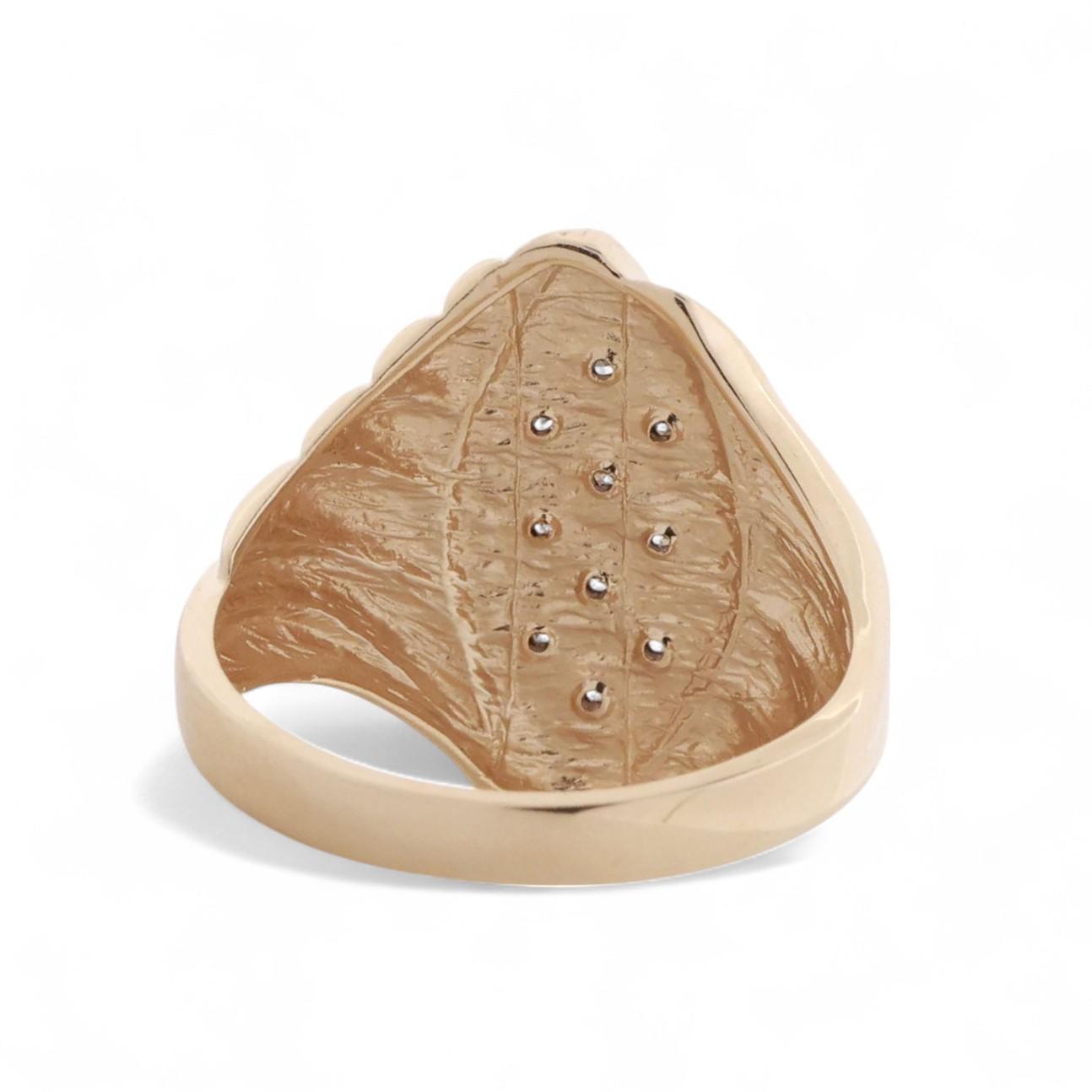 Cluster Diamond Statement Ring 14K Gold Ridged Design Size 8 Estate