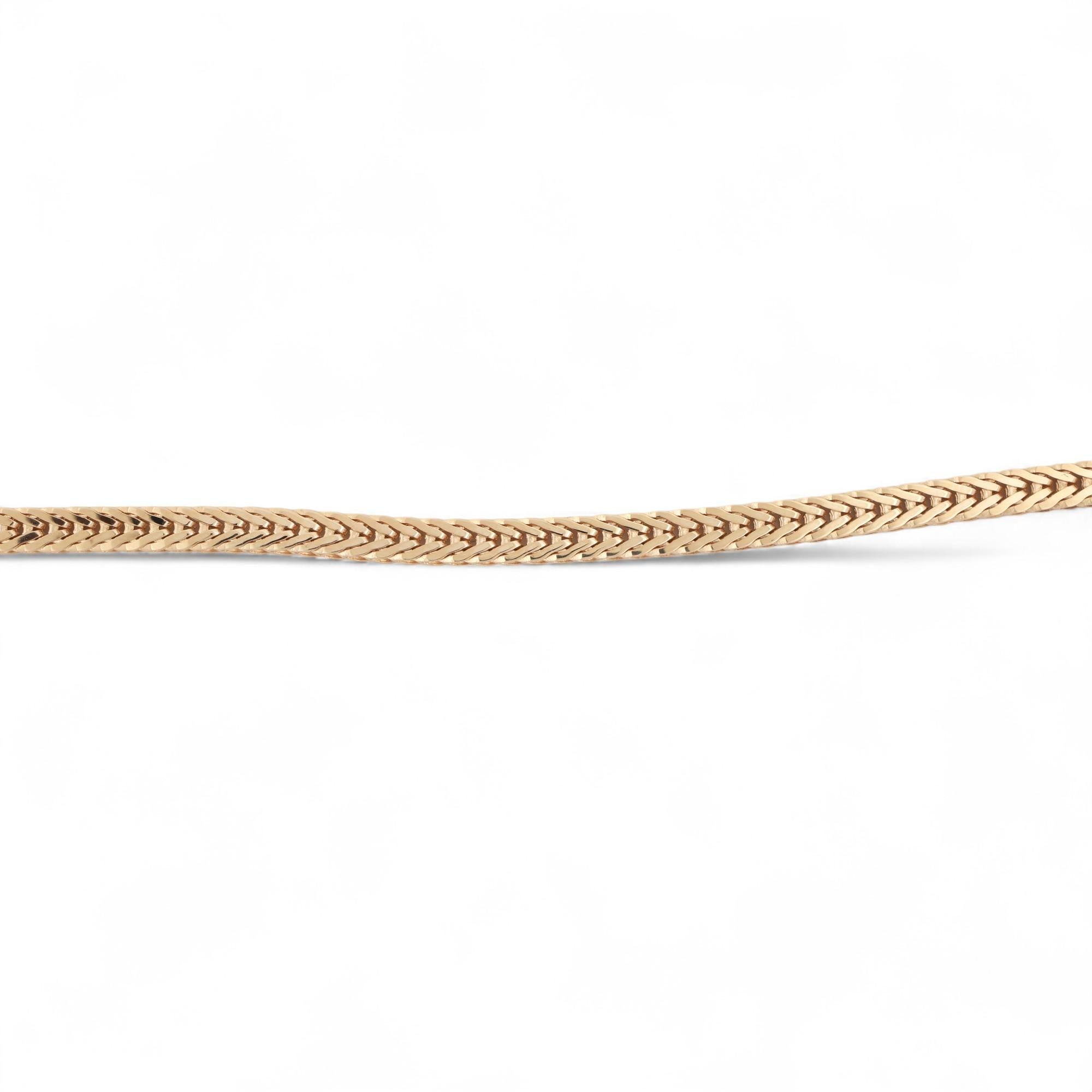 Ruby Diamond Foxtail Chain Necklace 14K Yellow Gold 0.97 CTW 16.25" Estate