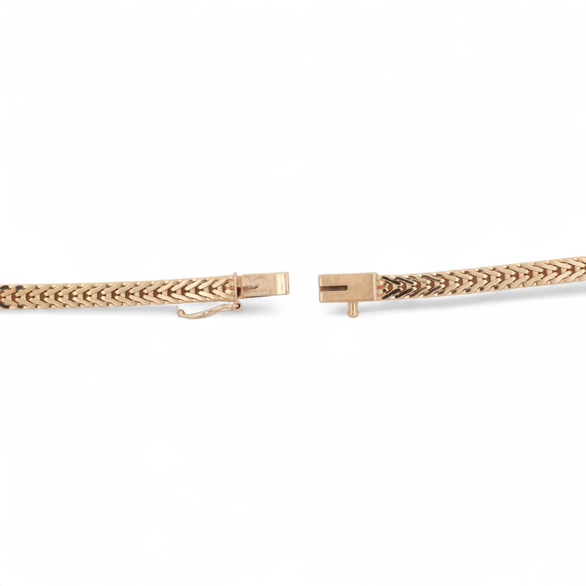 Ruby Diamond Foxtail Chain Necklace 14K Yellow Gold 0.97 CTW 16.25" Estate
